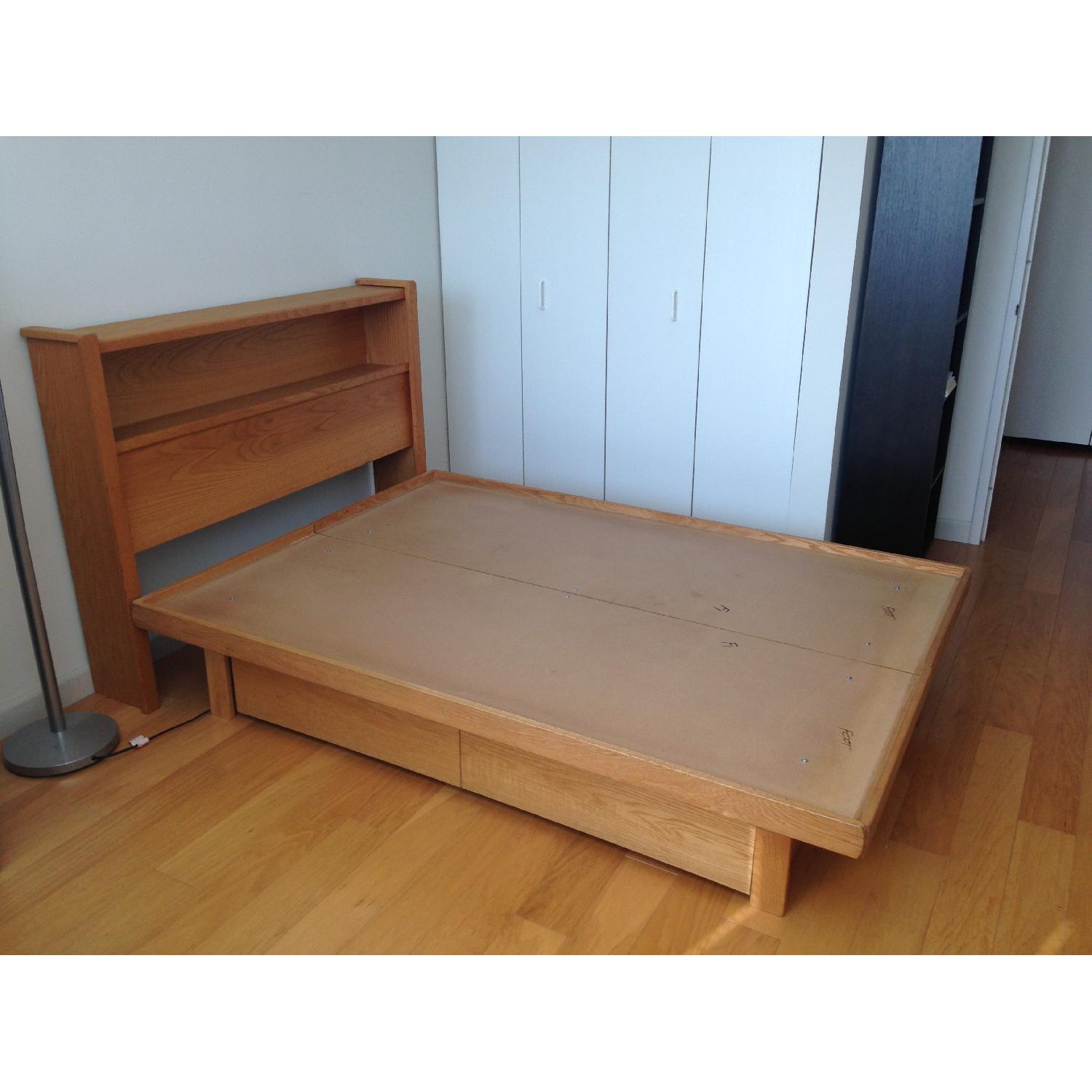 Full Size Platform Bed w/ Bookshelf Headboard & Underbed Storage Drawers - image-2