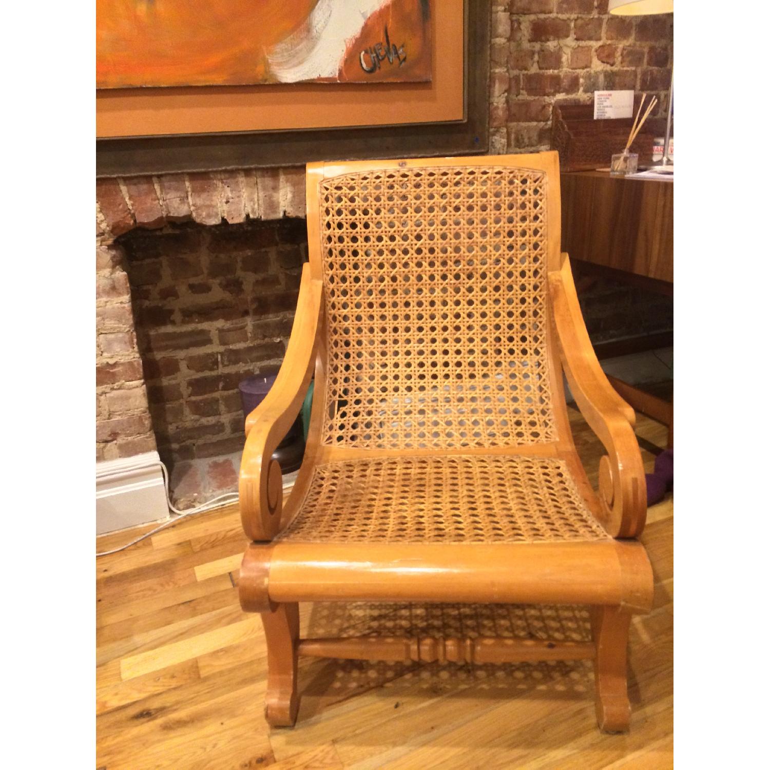 Farre Wood Rattan Poltroon - image-1