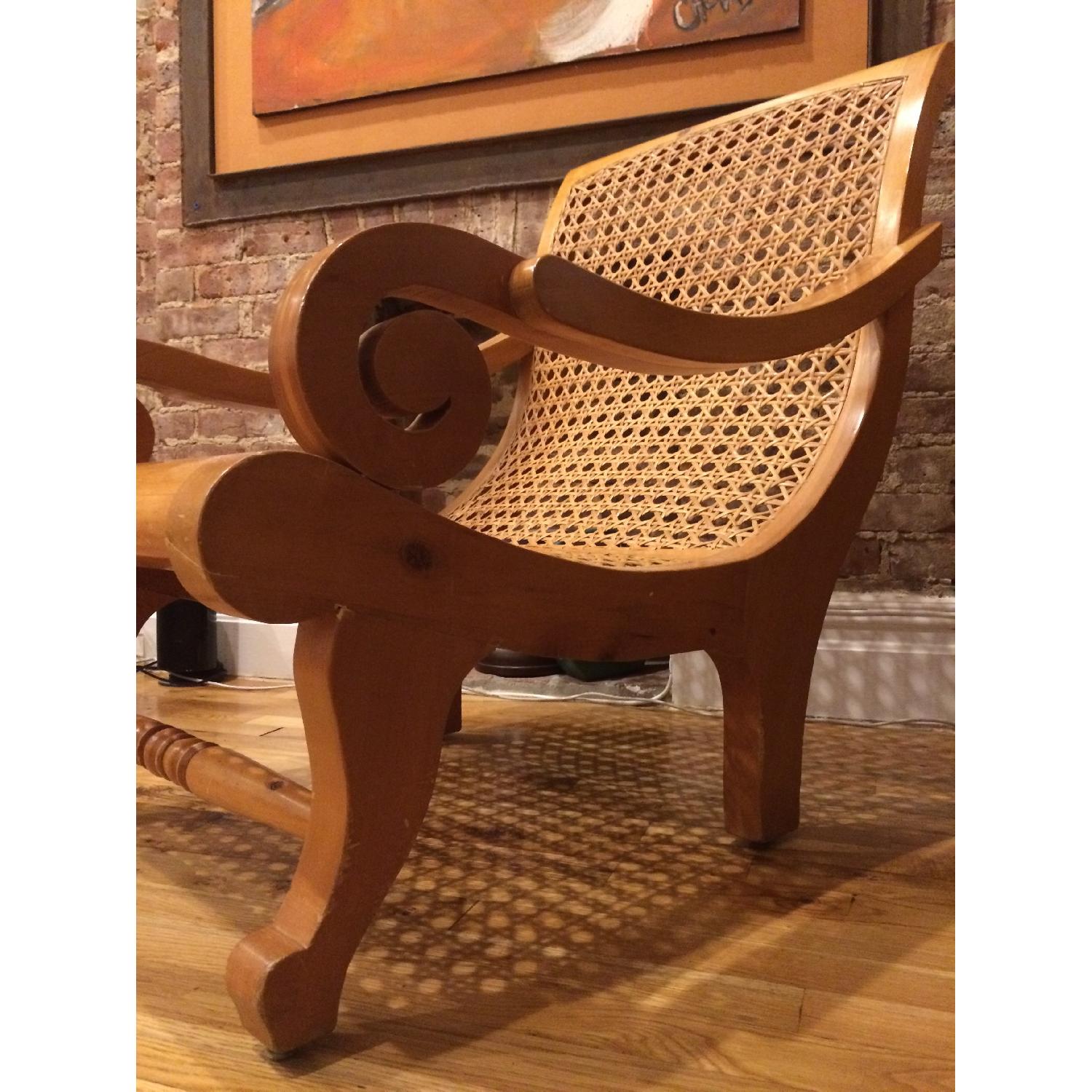 Farre Wood Rattan Poltroon - image-2