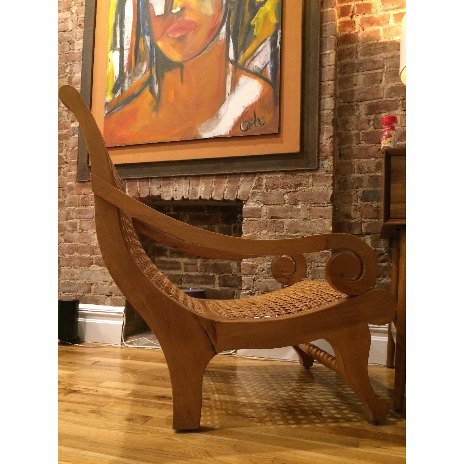 Farre Wood Rattan Poltroon - image-6