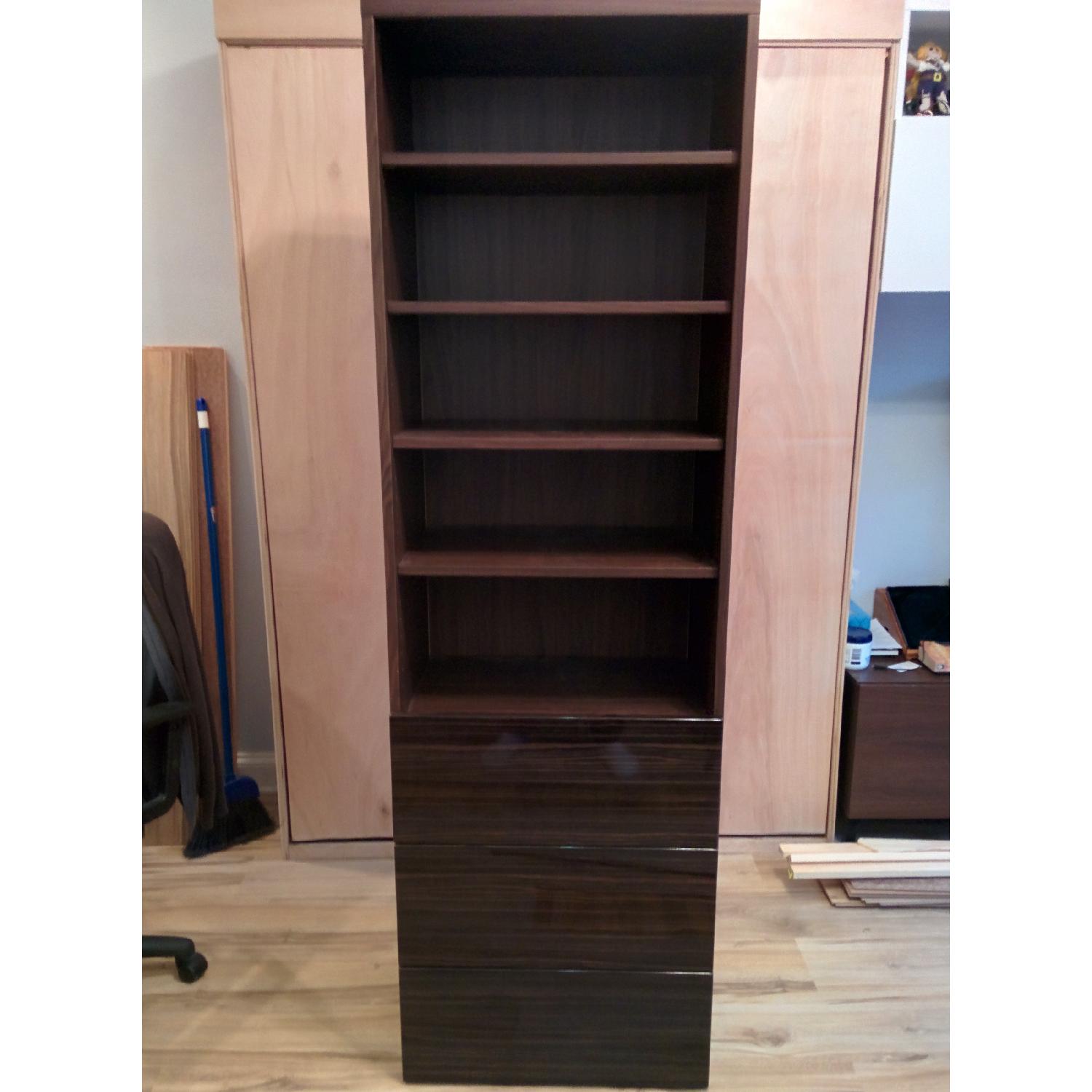 Ikea Besta Custom Bookshelf with Built-In Drawers - image-1