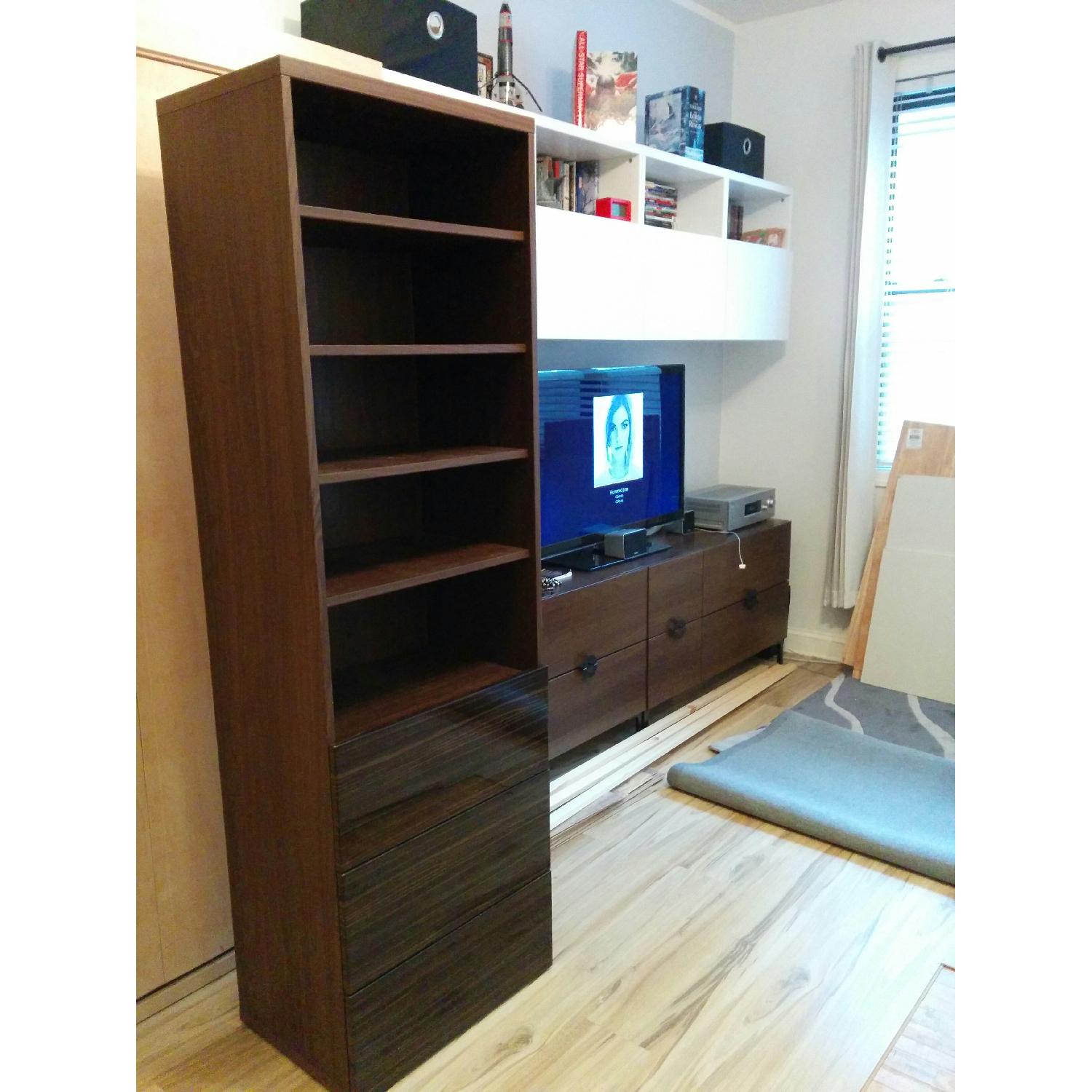 Ikea Besta Custom Bookshelf with Built-In Drawers - image-5