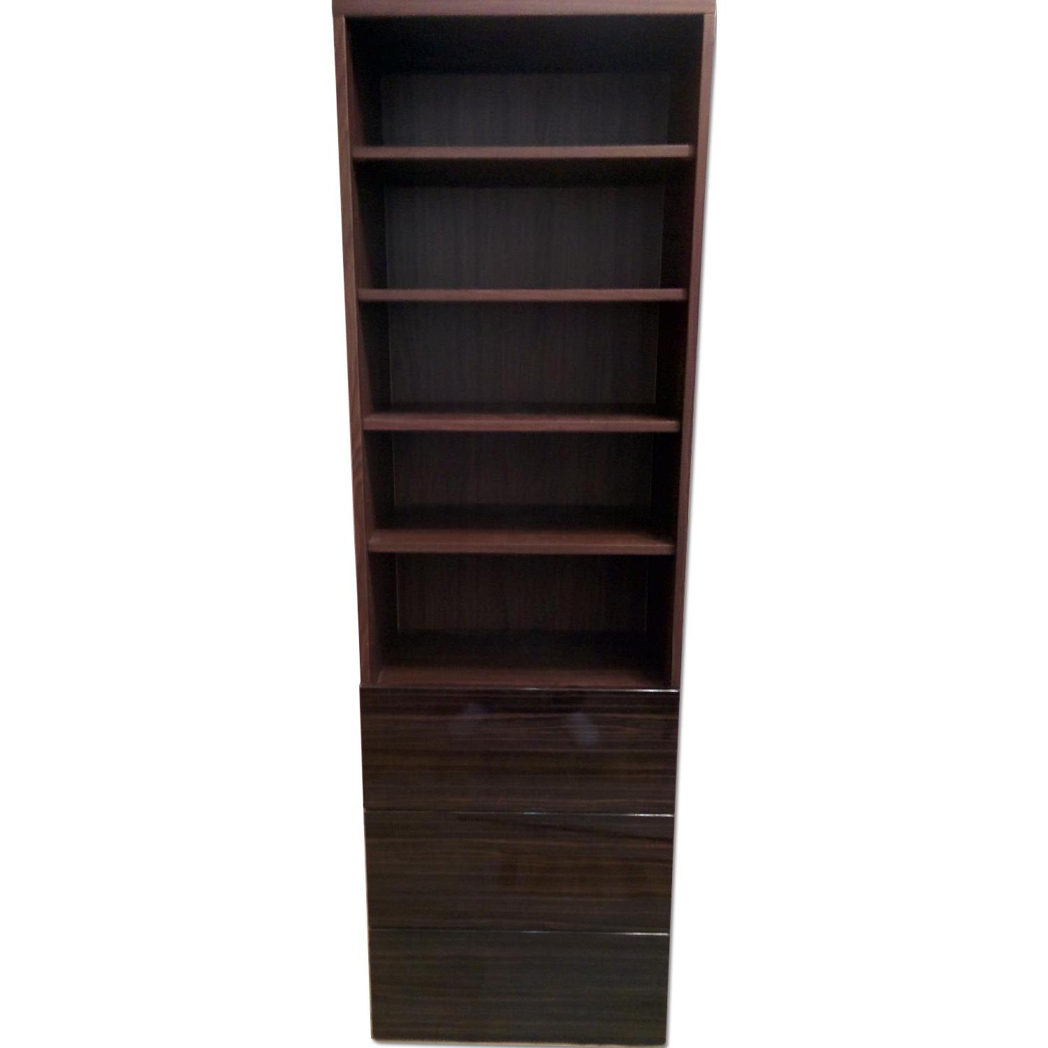 Ikea Besta Custom Bookshelf with Built-In Drawers - image-0