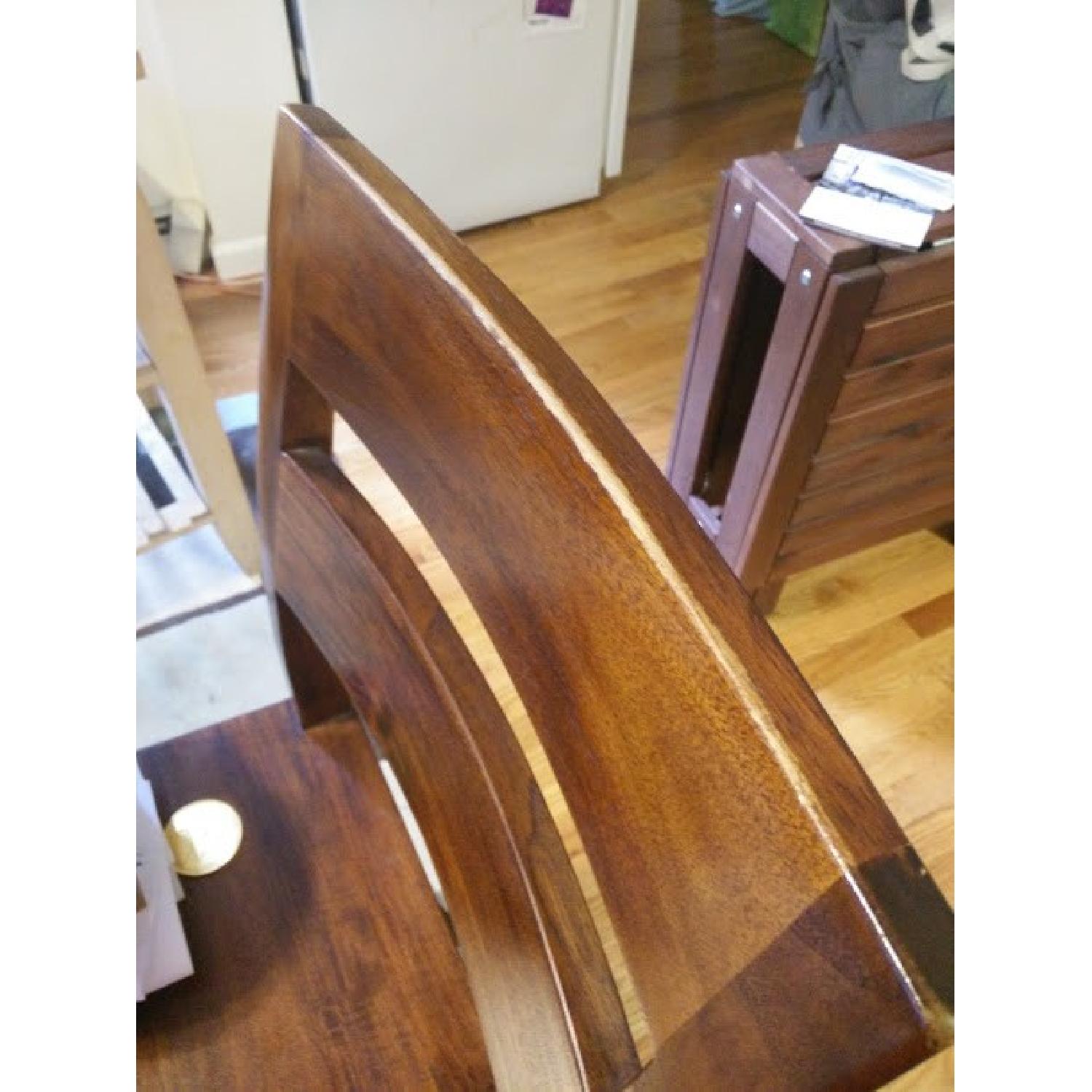 Crate & Barrel Basque Honey Counter Stools - Pair - image-1