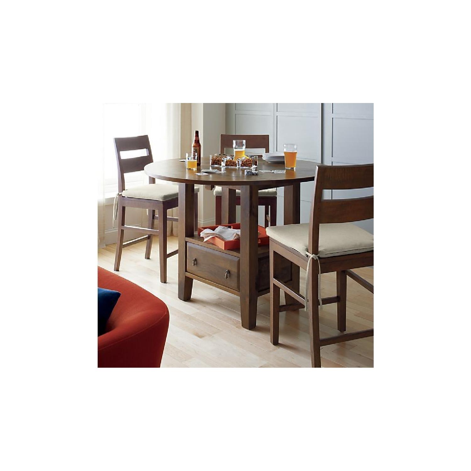 Crate & Barrel Basque Honey Counter Stools - Pair - image-3