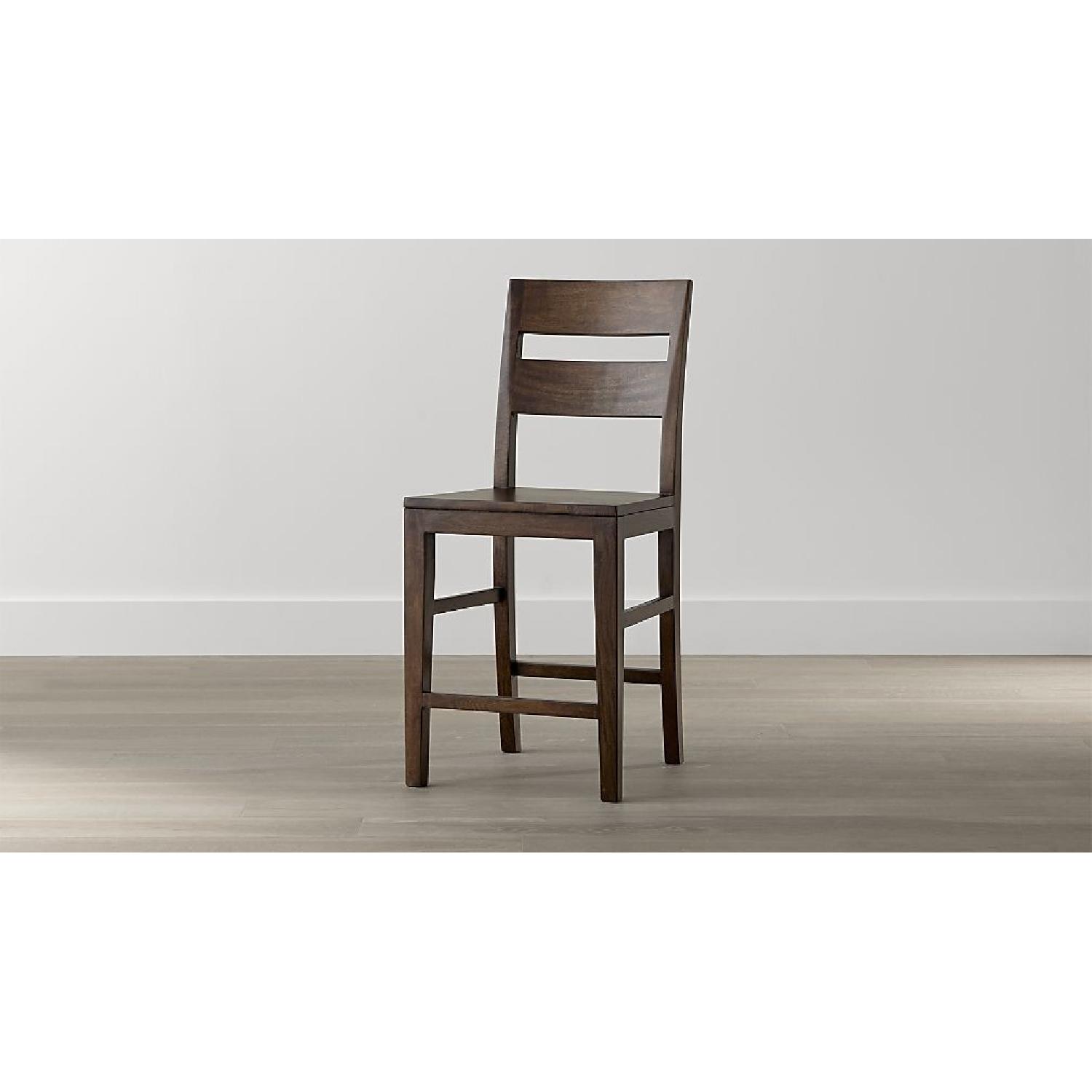 Crate & Barrel Basque Honey Counter Stools - Pair - image-4