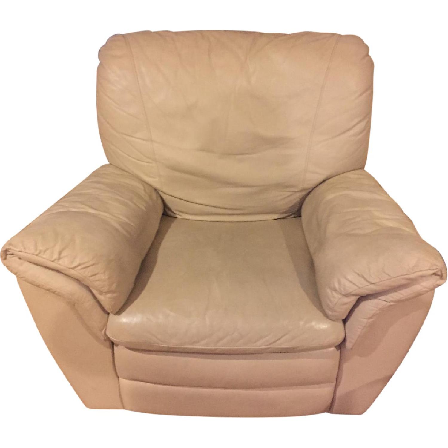 Natuzzi Leather Loveseat + Recliner - image-4