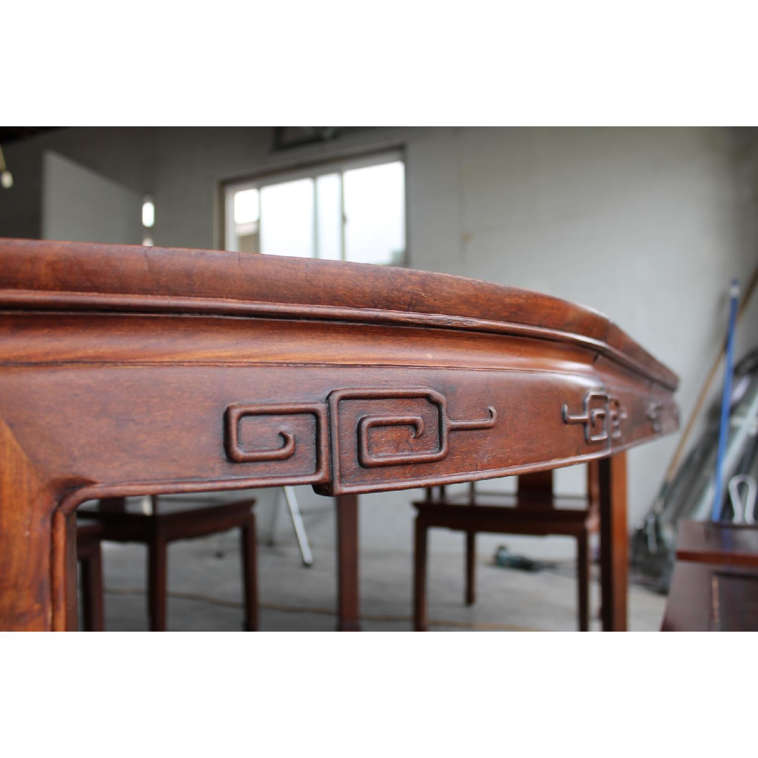 Solid Rosewood Adjustable Dining Table w/ 8 Chairs - image-1