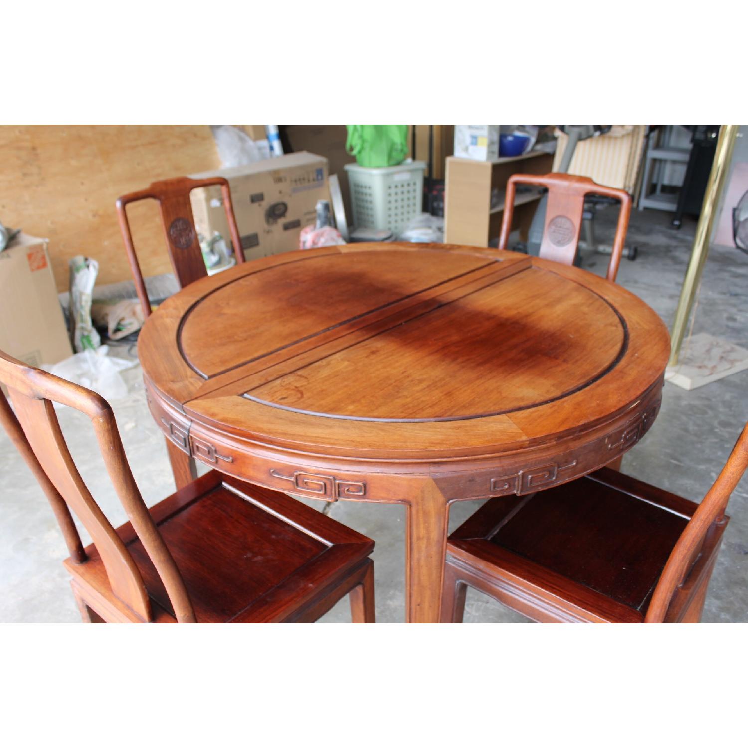 Solid Rosewood Adjustable Dining Table w/ 8 Chairs - image-3