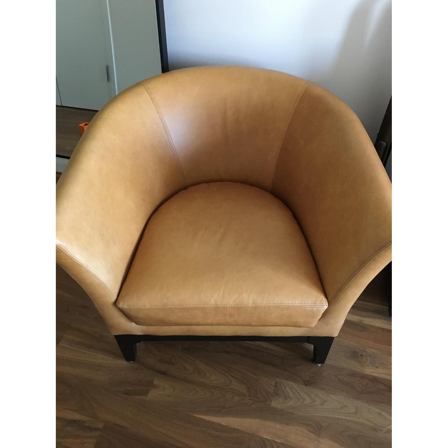 West Elm Tulip Leather Chairs - image-5