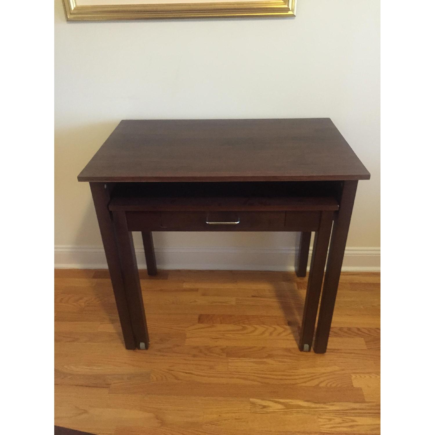 Container Store Java Solid Wood Roll-Out Desk - image-2