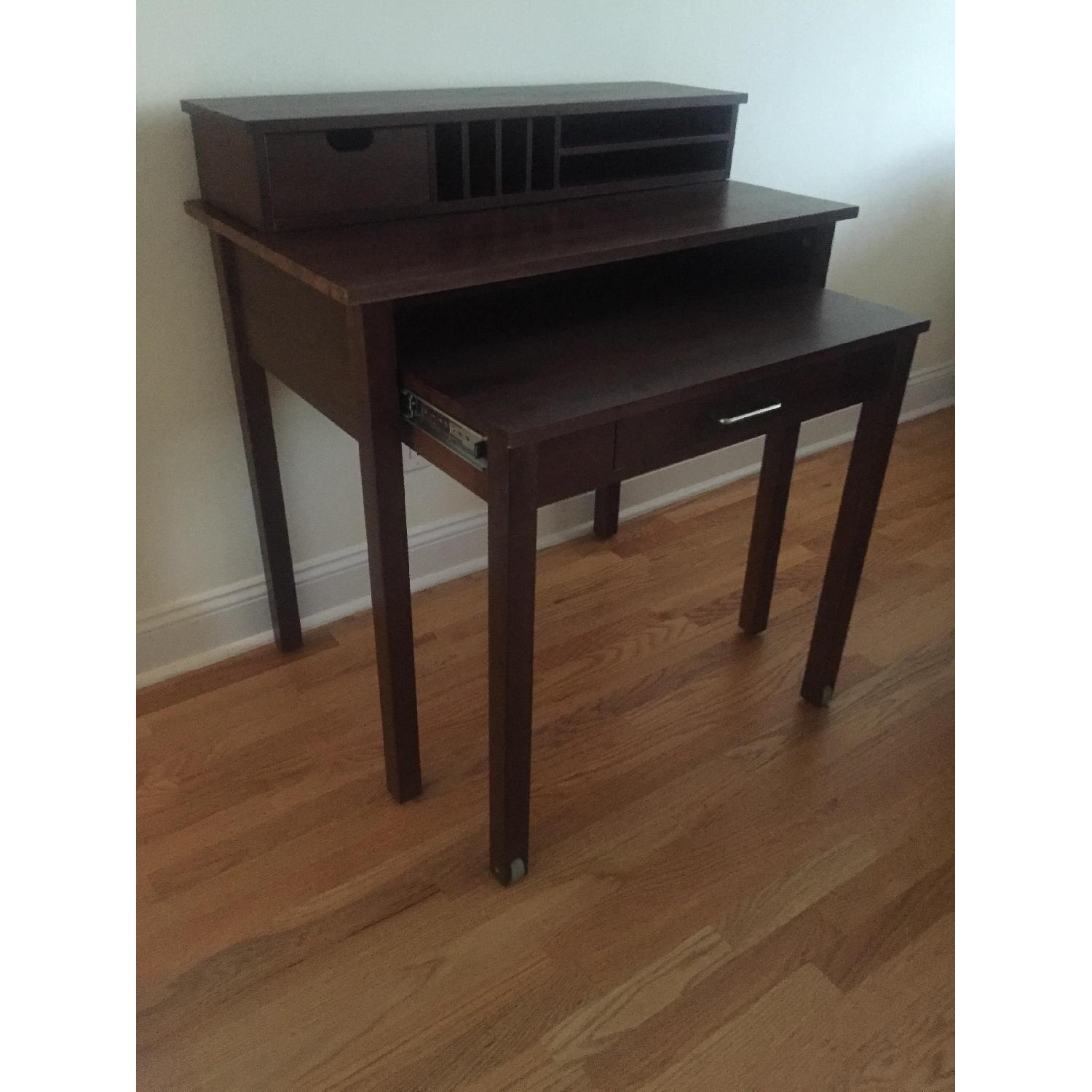 Container Store Java Solid Wood Roll-Out Desk - image-4
