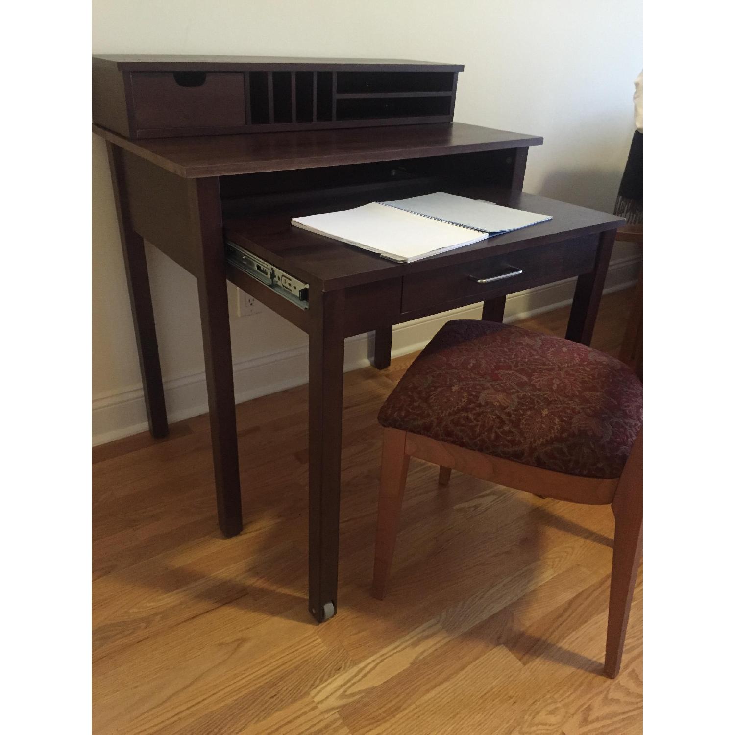 Container Store Java Solid Wood Roll-Out Desk - image-6