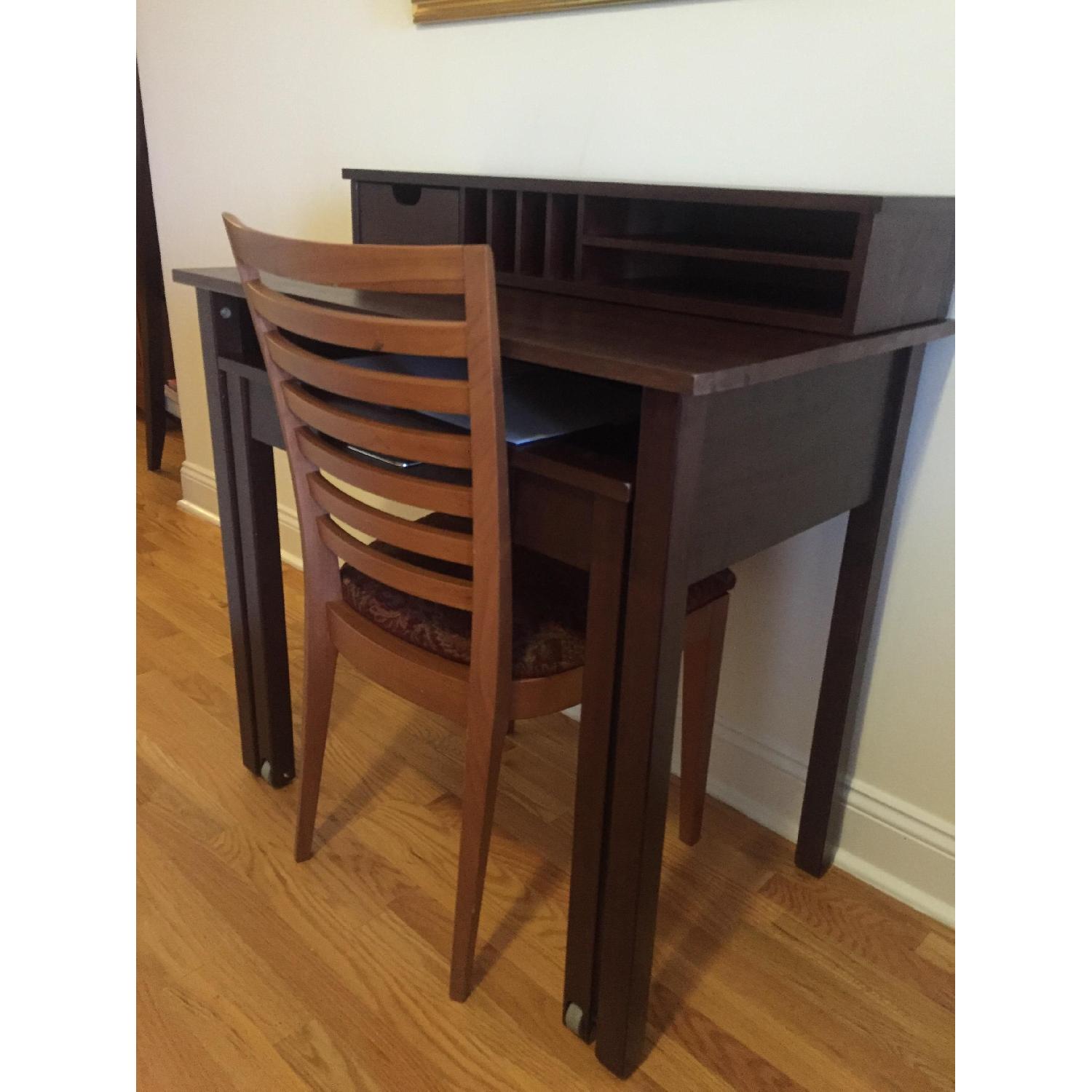 Container Store Java Solid Wood Roll-Out Desk - image-7