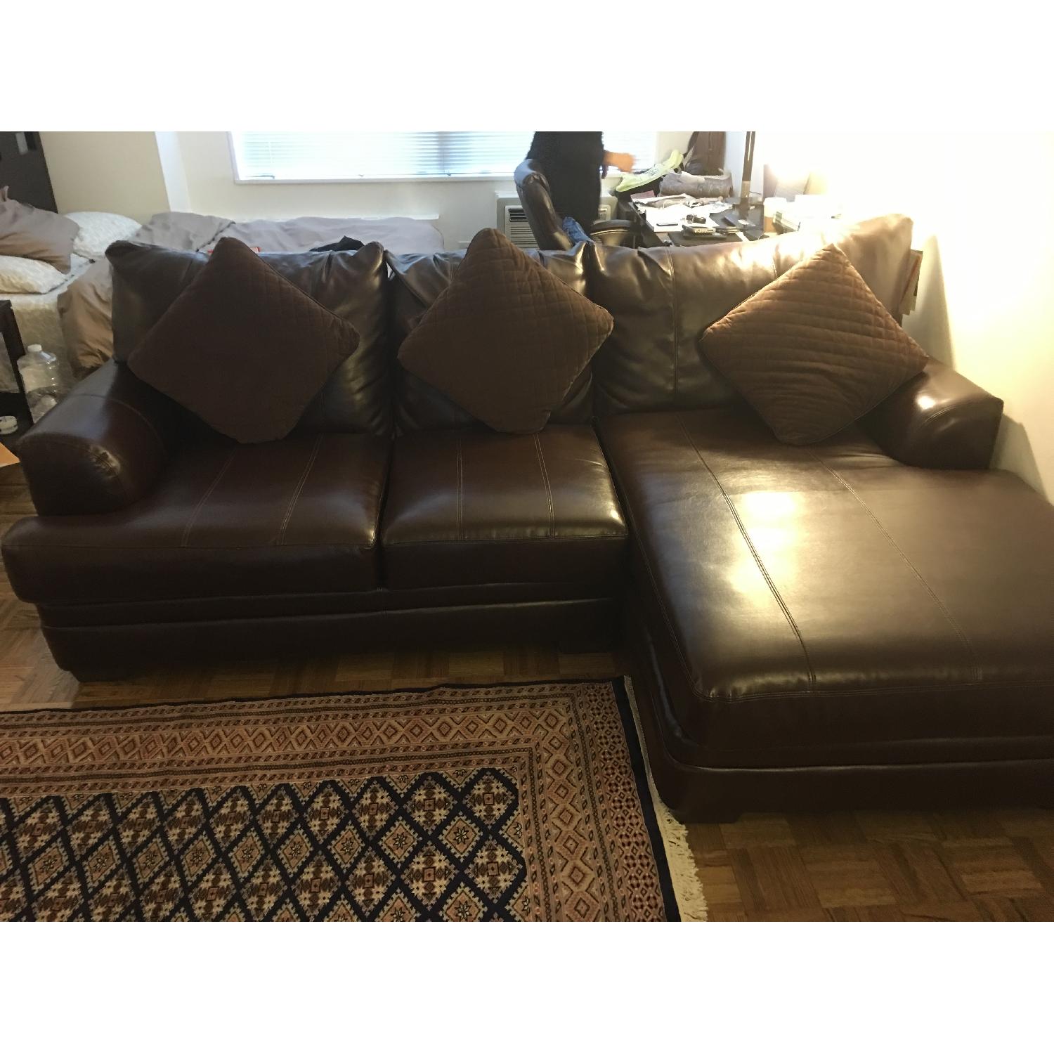 Bob's Jackson Furniture Bonded Leather Sectional Sofa - image-1