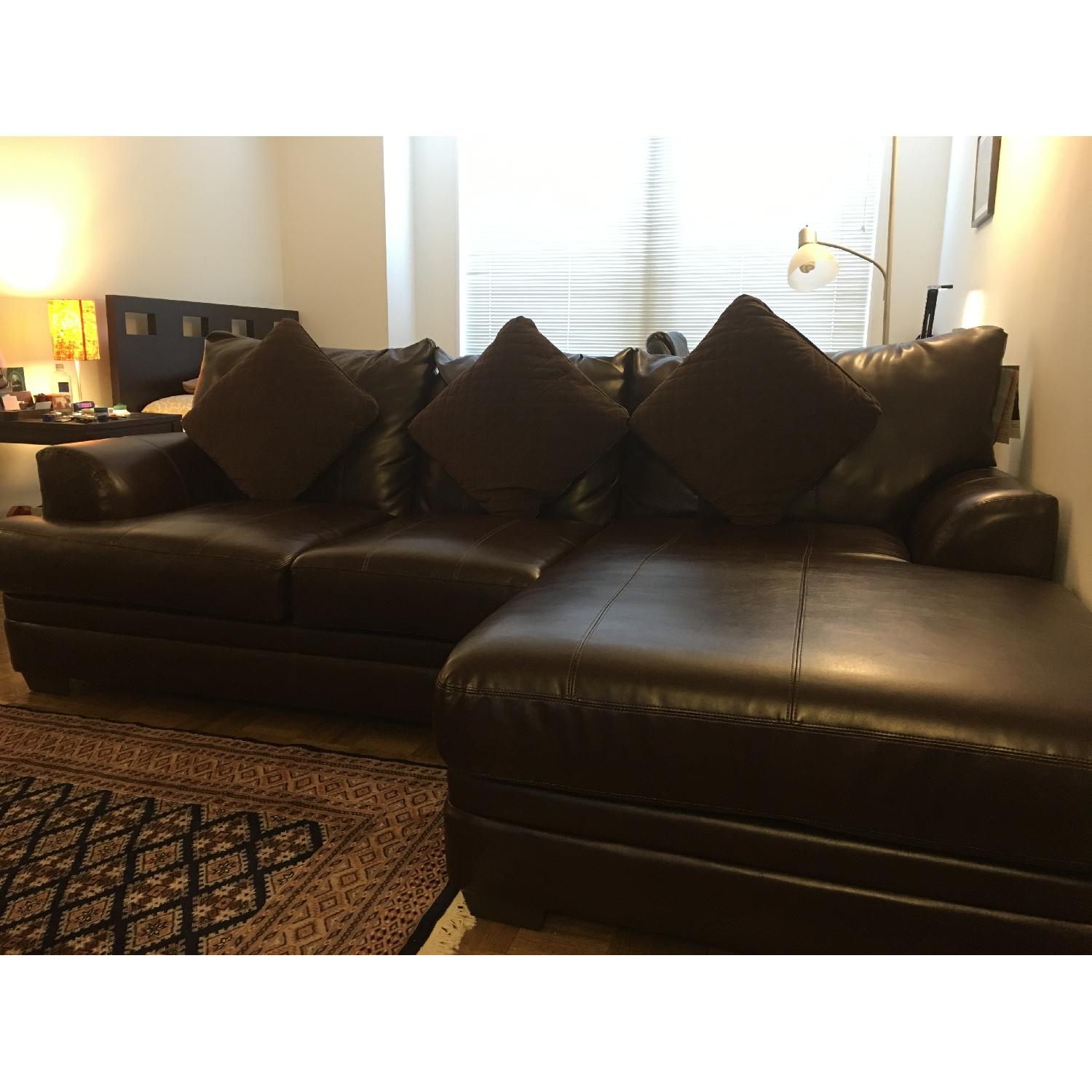 Bob's Jackson Furniture Bonded Leather Sectional Sofa - image-2