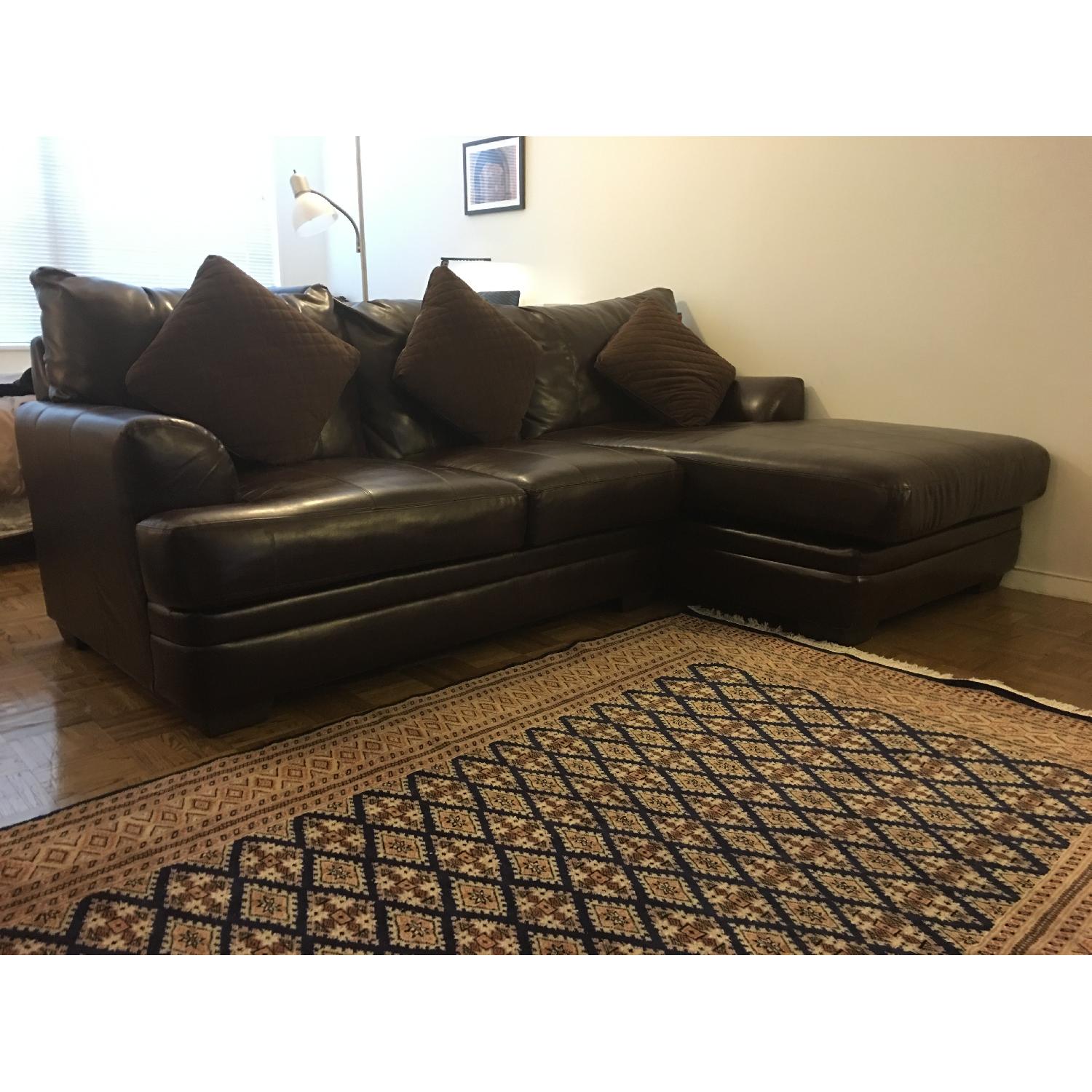 Bob's Jackson Furniture Bonded Leather Sectional Sofa - image-3