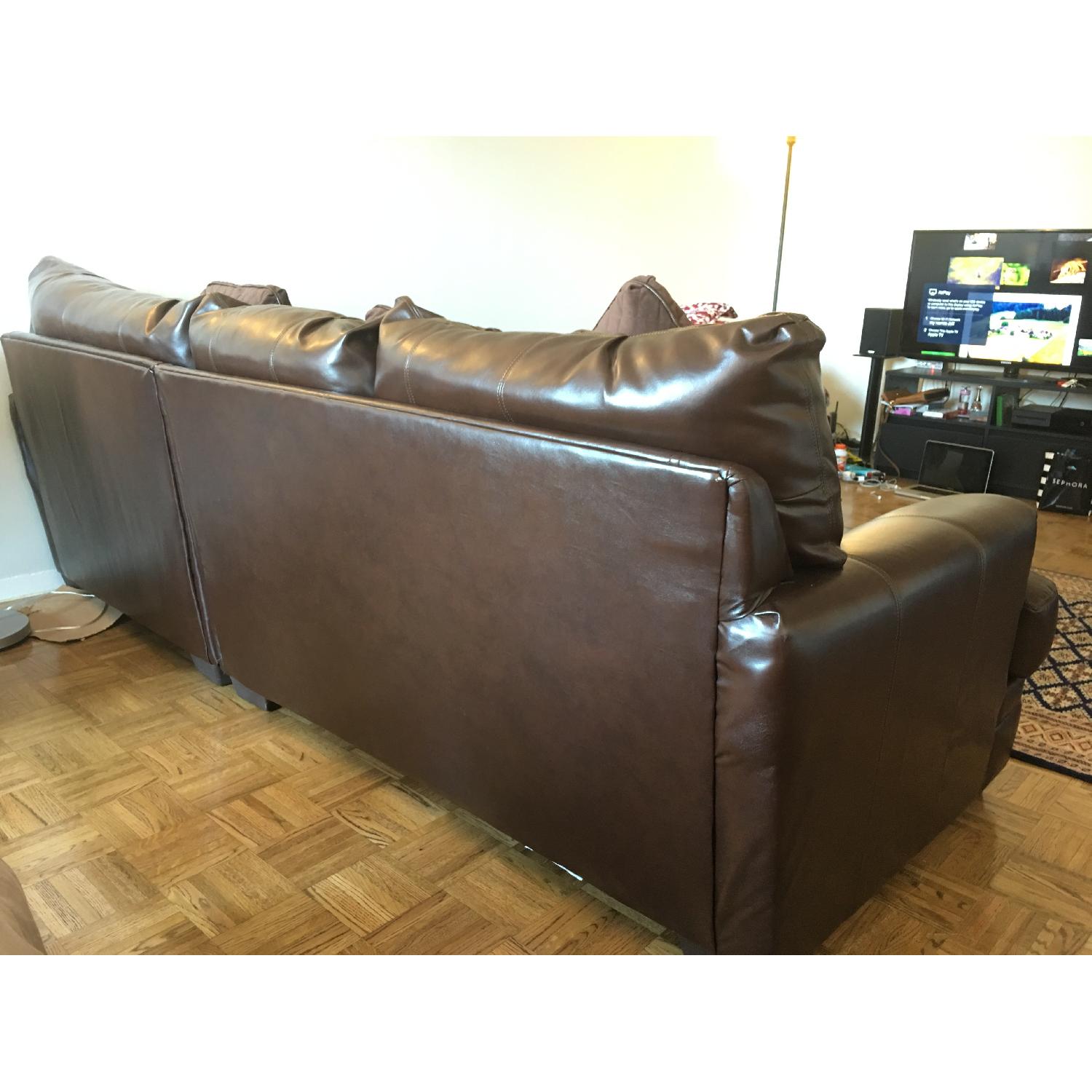 Bob's Jackson Furniture Bonded Leather Sectional Sofa - image-4