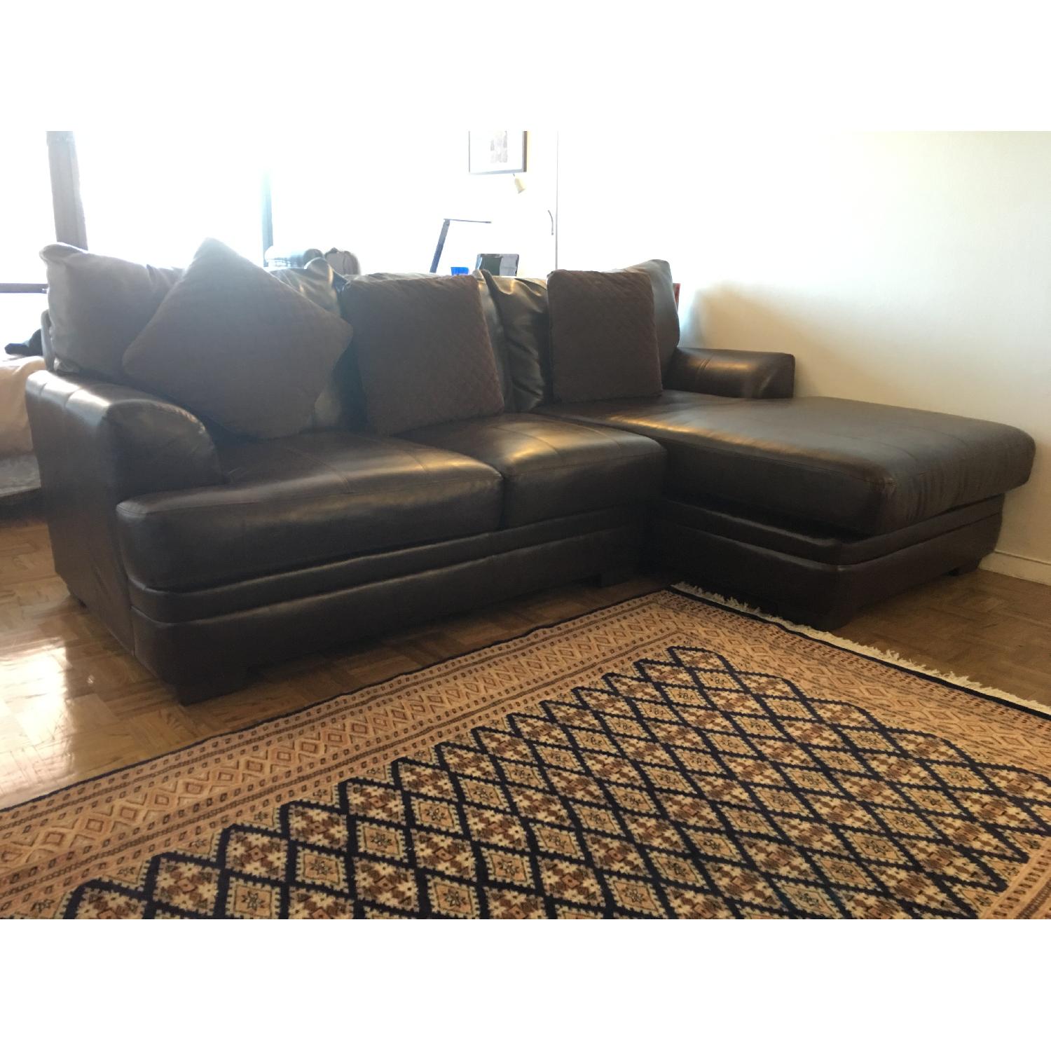 Bob's Jackson Furniture Bonded Leather Sectional Sofa - image-5