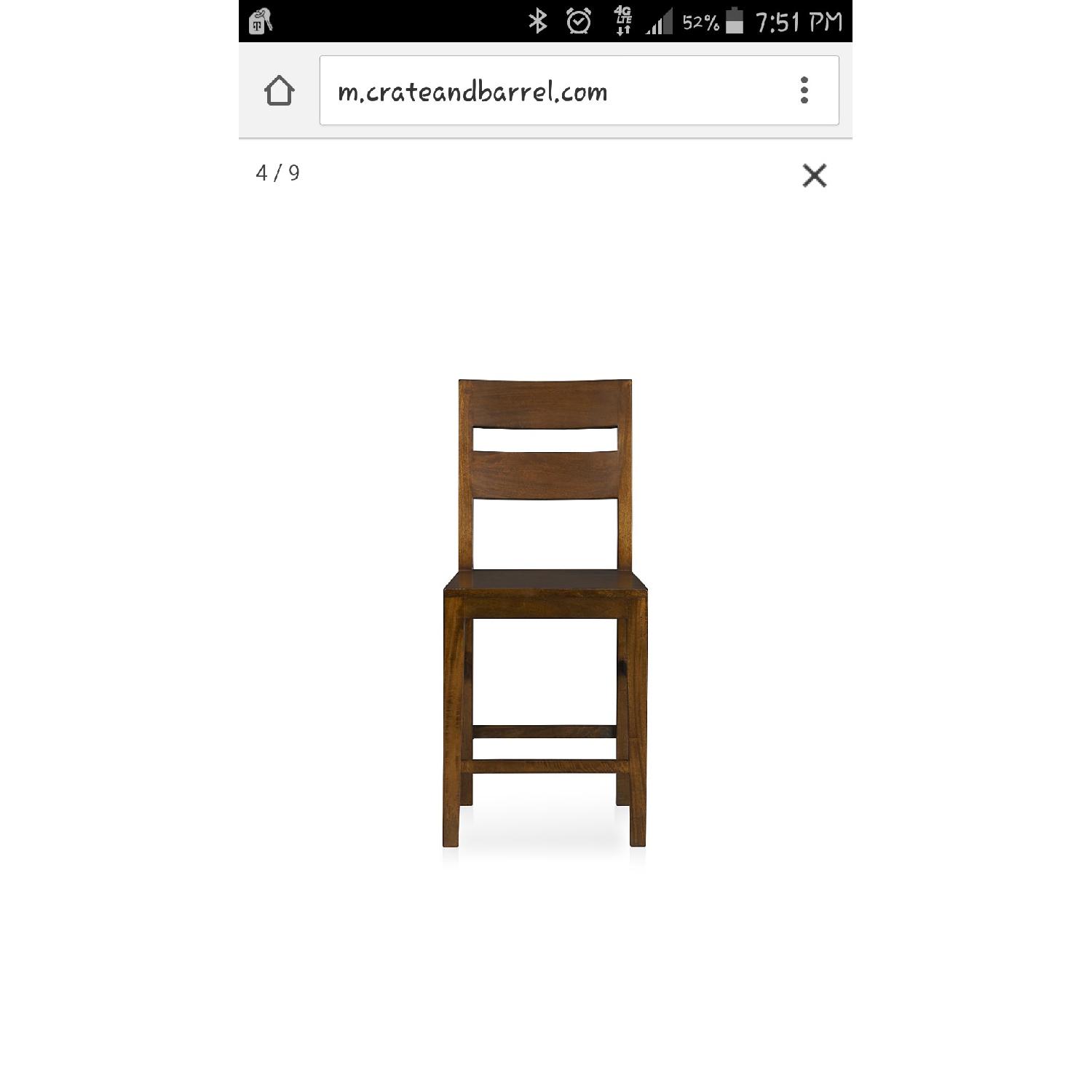 Crate & Barrel Basque Honey Counter Stools - Set of 4 - image-1