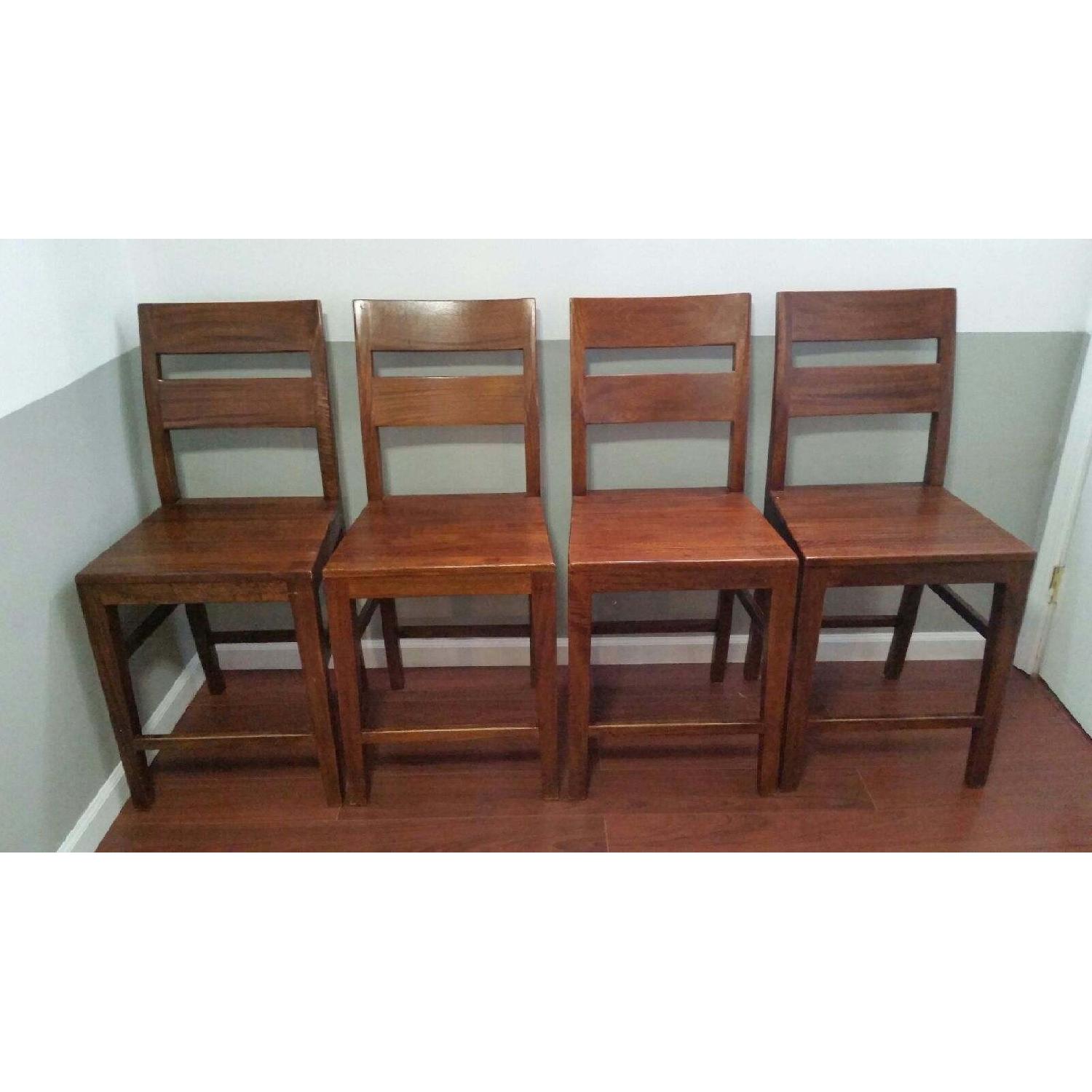 Crate & Barrel Basque Honey Counter Stools - Set of 4 - image-2