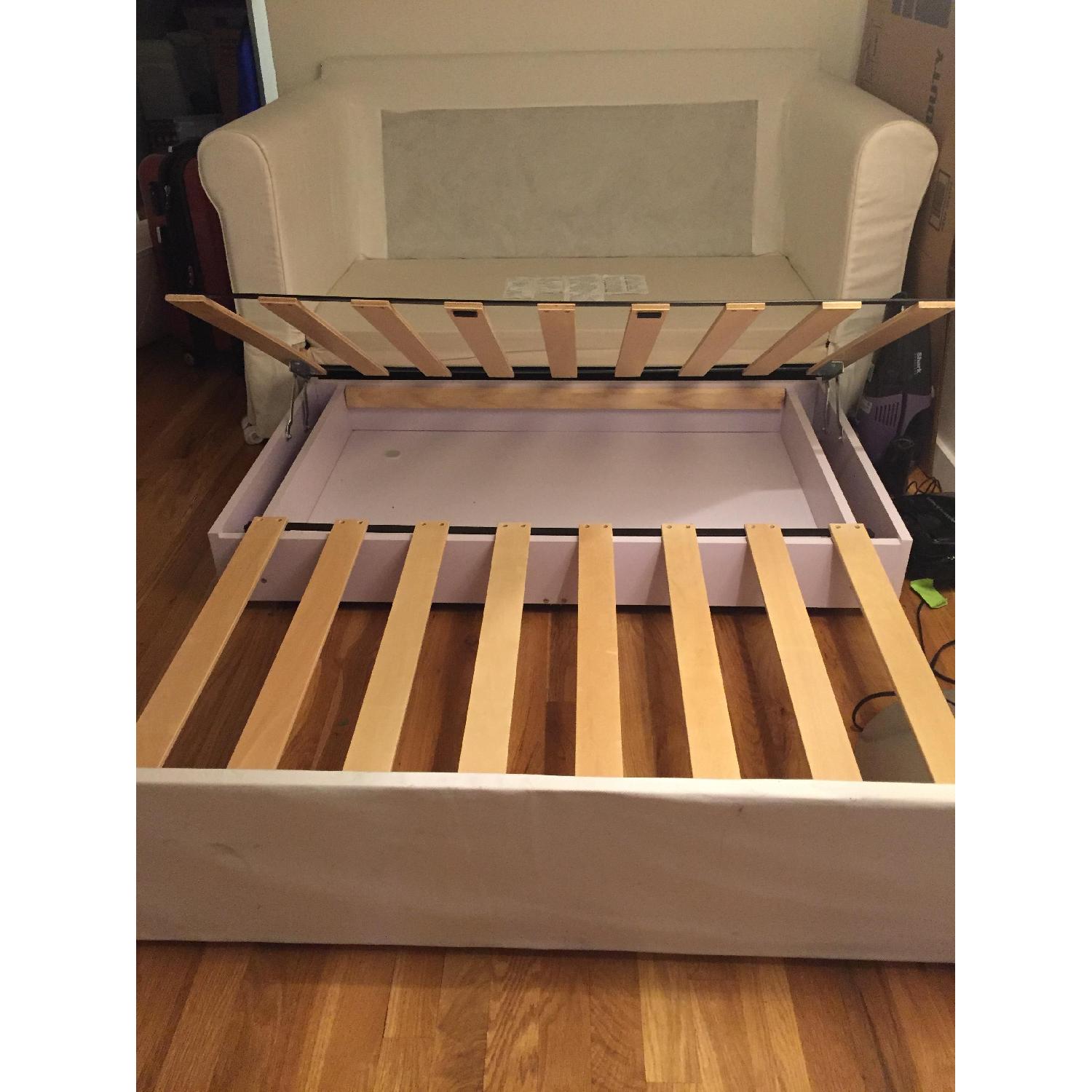 Ikea White Pull Out Sofa Bed - image-2