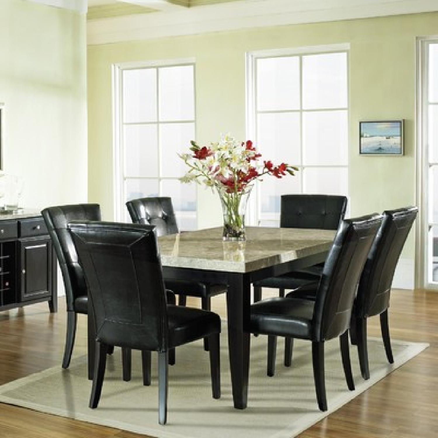 Steve Silver Furniture Marble Top Dining Table w/ 4 Chairs - image-1
