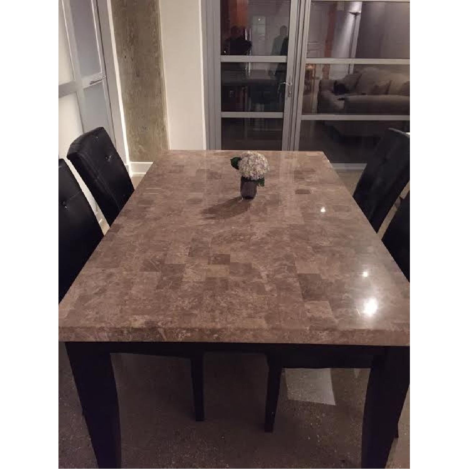 Steve Silver Furniture Marble Top Dining Table w/ 4 Chairs - image-6