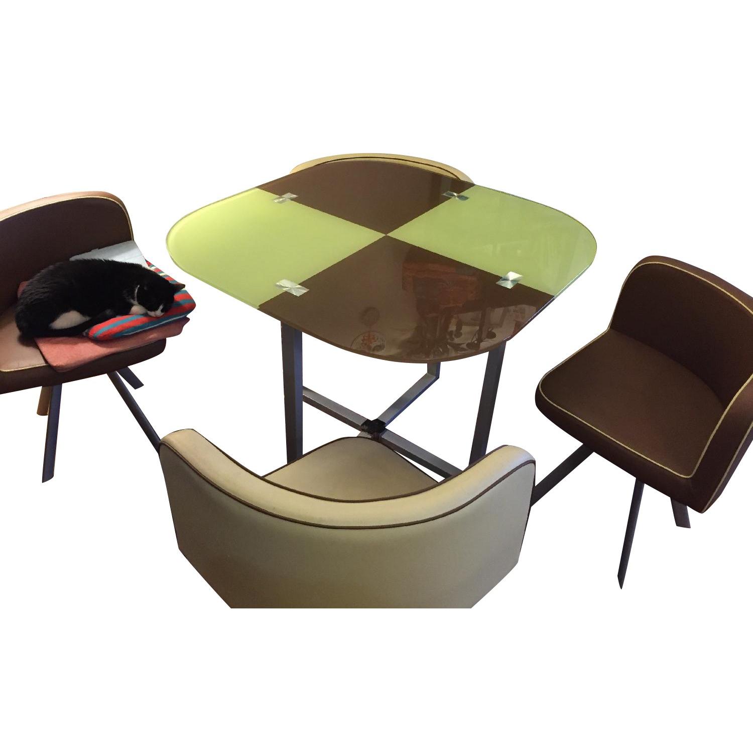 Retro Style Dining Table w/ 4 Chairs - image-0