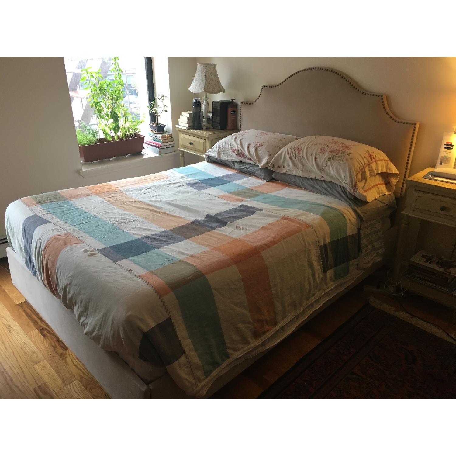 JC Penney Full Size Upholstered Bed Frame w/ Headboard - image-2