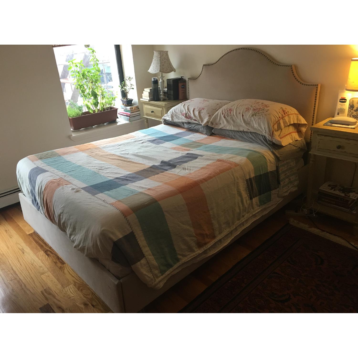 JC Penney Full Size Upholstered Bed Frame w/ Headboard - image-3