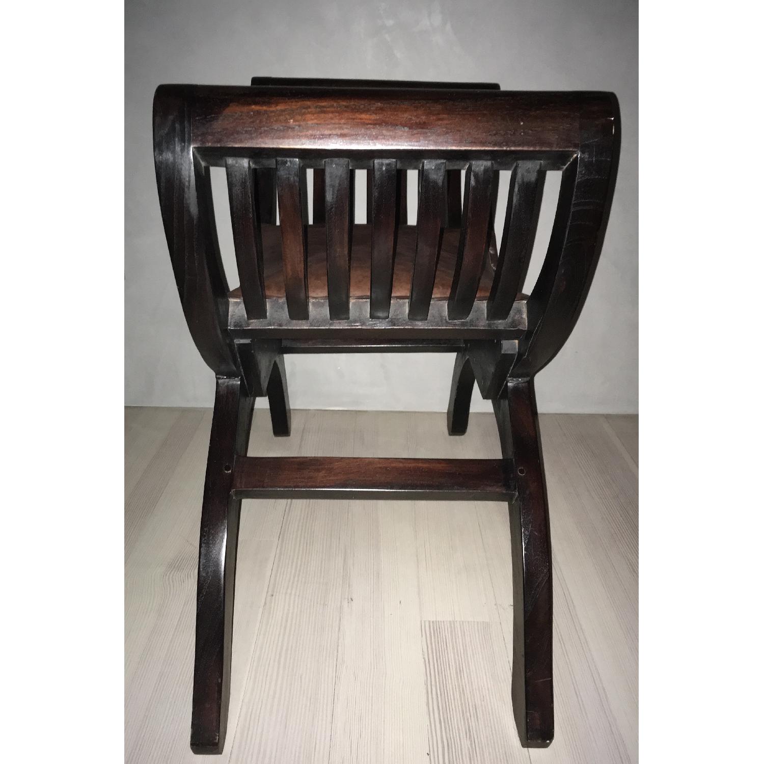 Asian Wood & Leather Bench - image-3