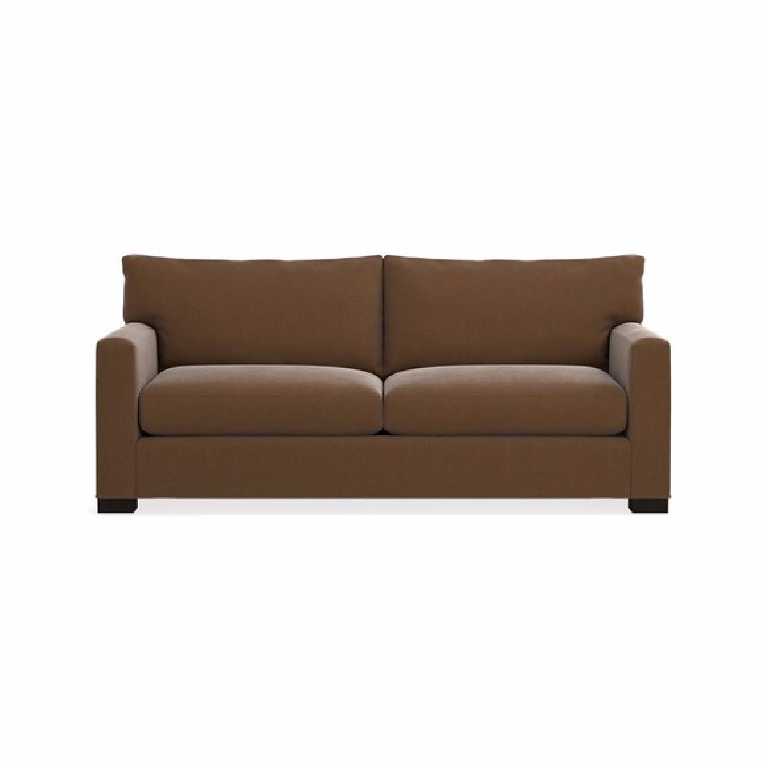 Crate & Barrel Chocolate Brown Sleeper Sofa - image-0