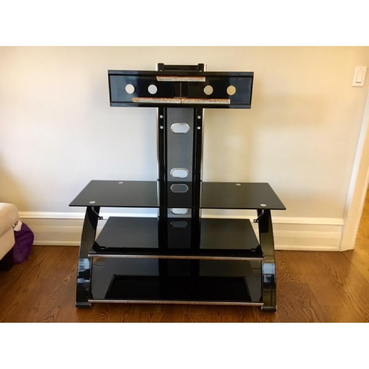 Modern Black Glass TV Stand - image-3