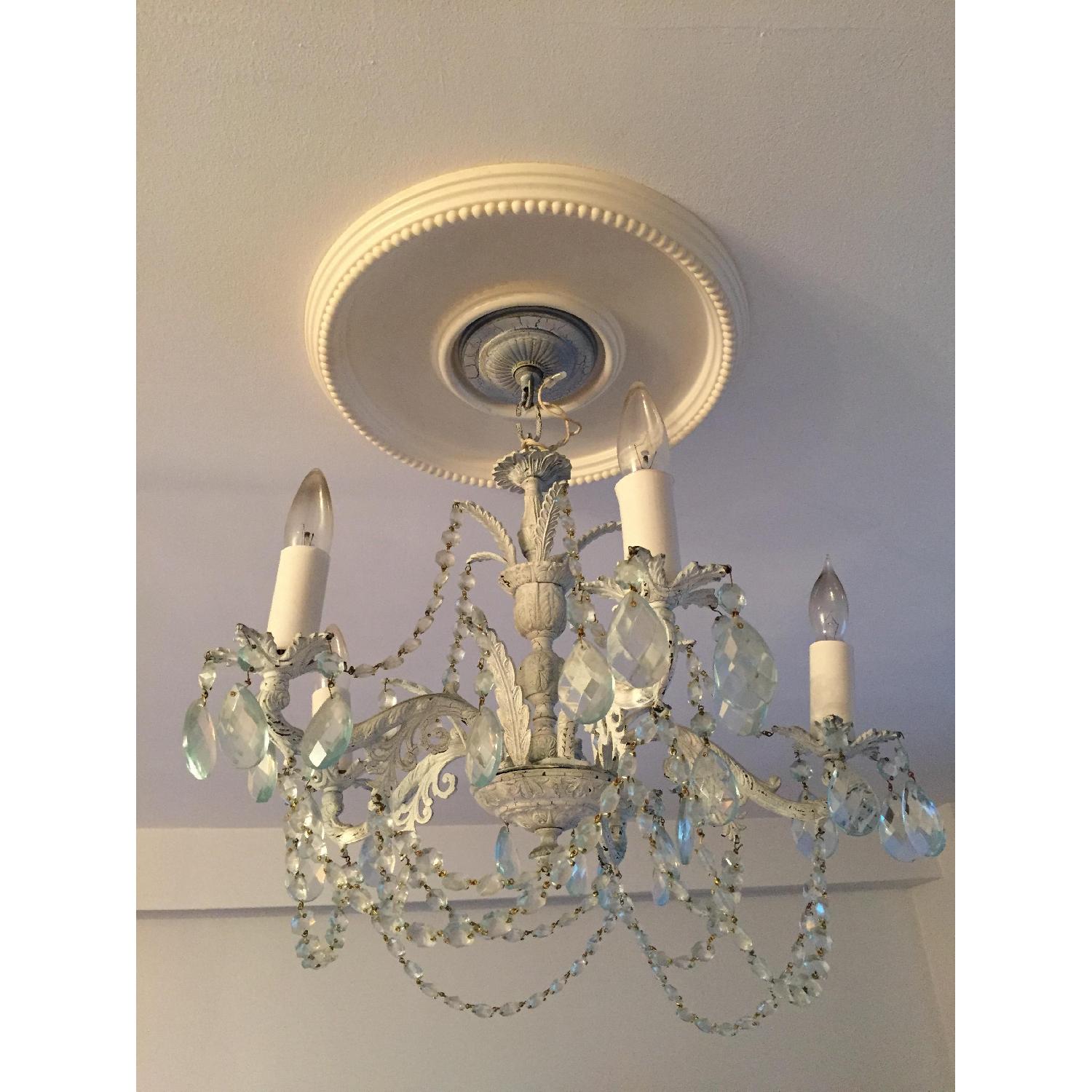 Light Blue Chandelier w/ Light Blue Crystals - image-2