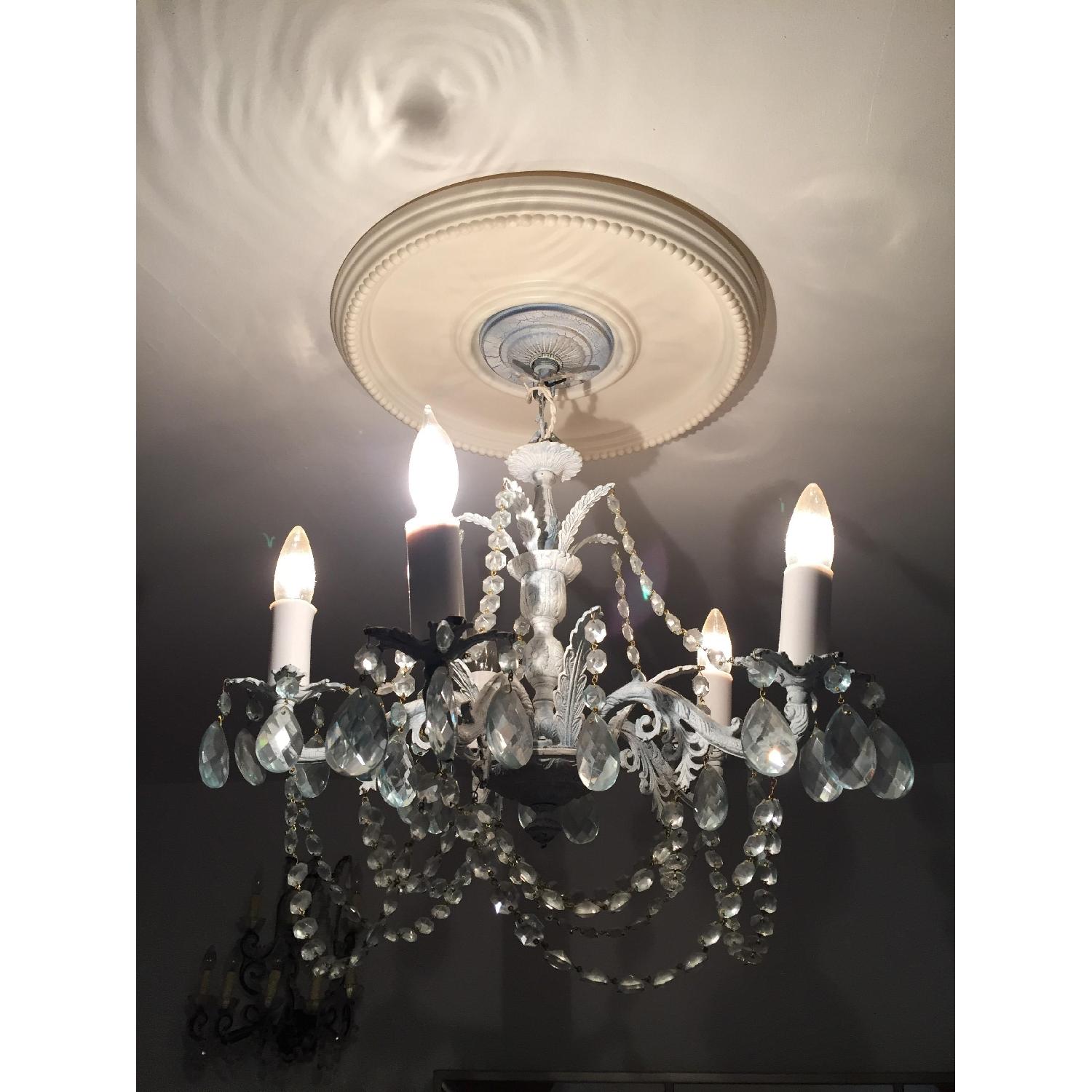 Light Blue Chandelier w/ Light Blue Crystals - image-4