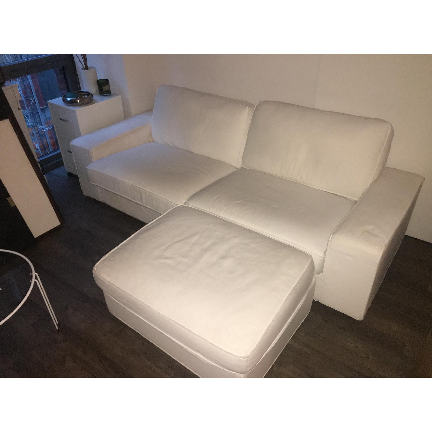 Ikea Kivik Loveseat & Storage Ottoman - image-1