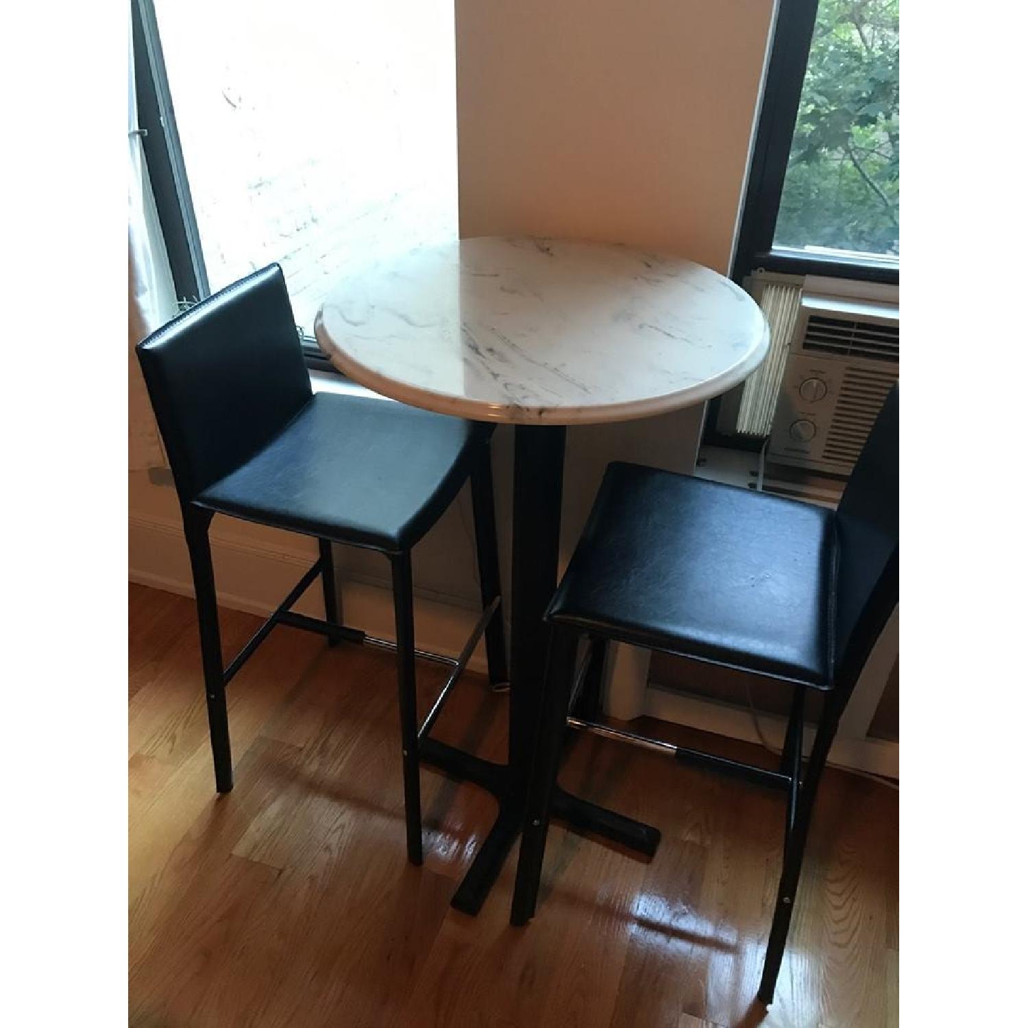 Round Marble High Top Dining Table AptDeco