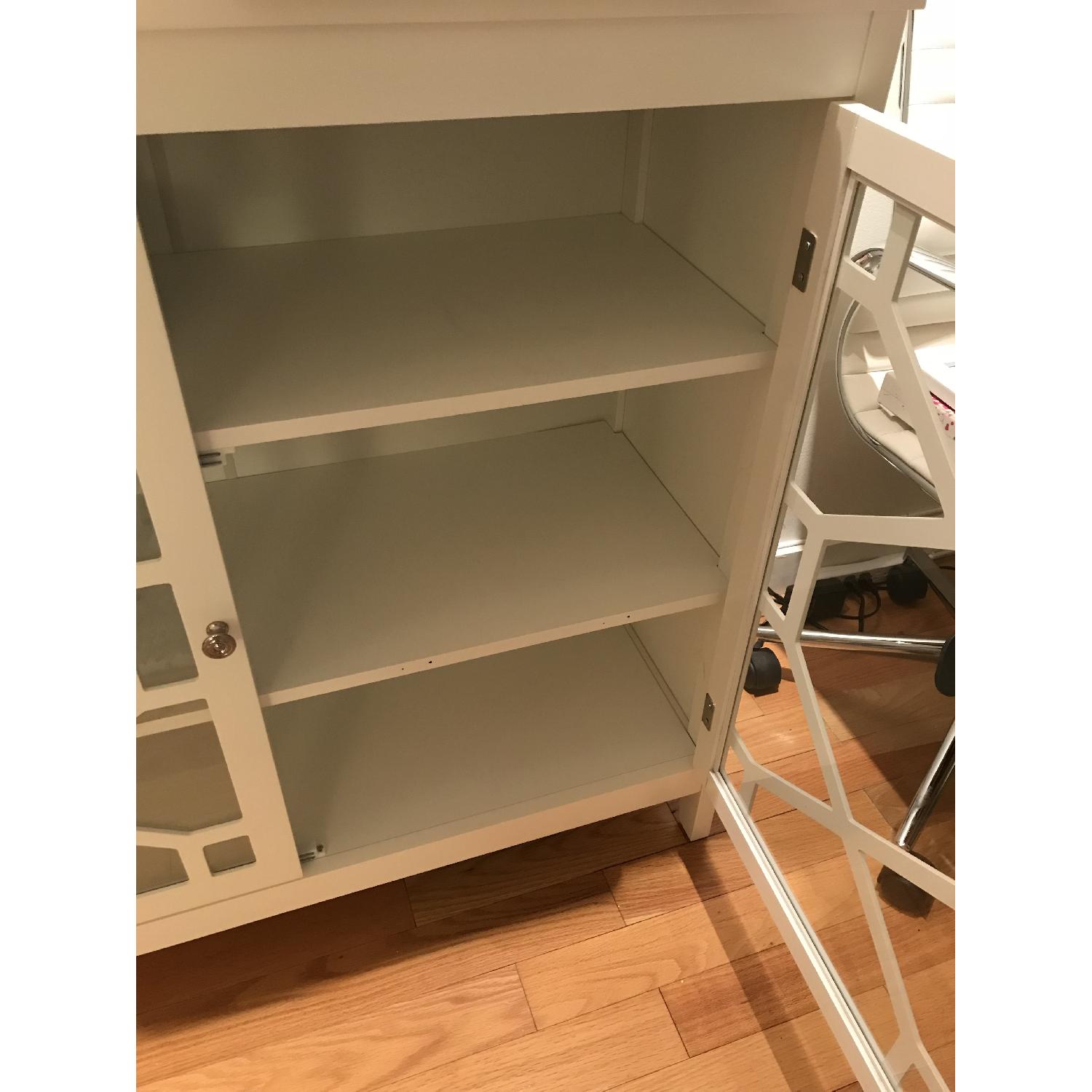 Fetti White Lattice Design Cabinet - image-1