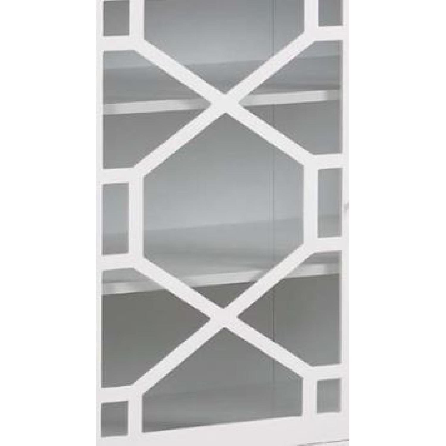 Fetti White Lattice Design Cabinet - image-2