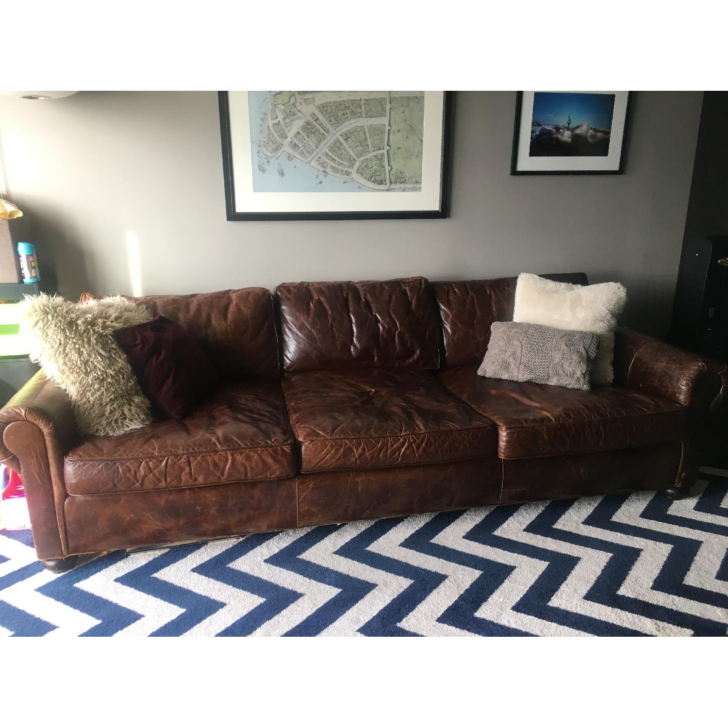 Restoration Hardware Lancaster Leather Sofa AptDeco