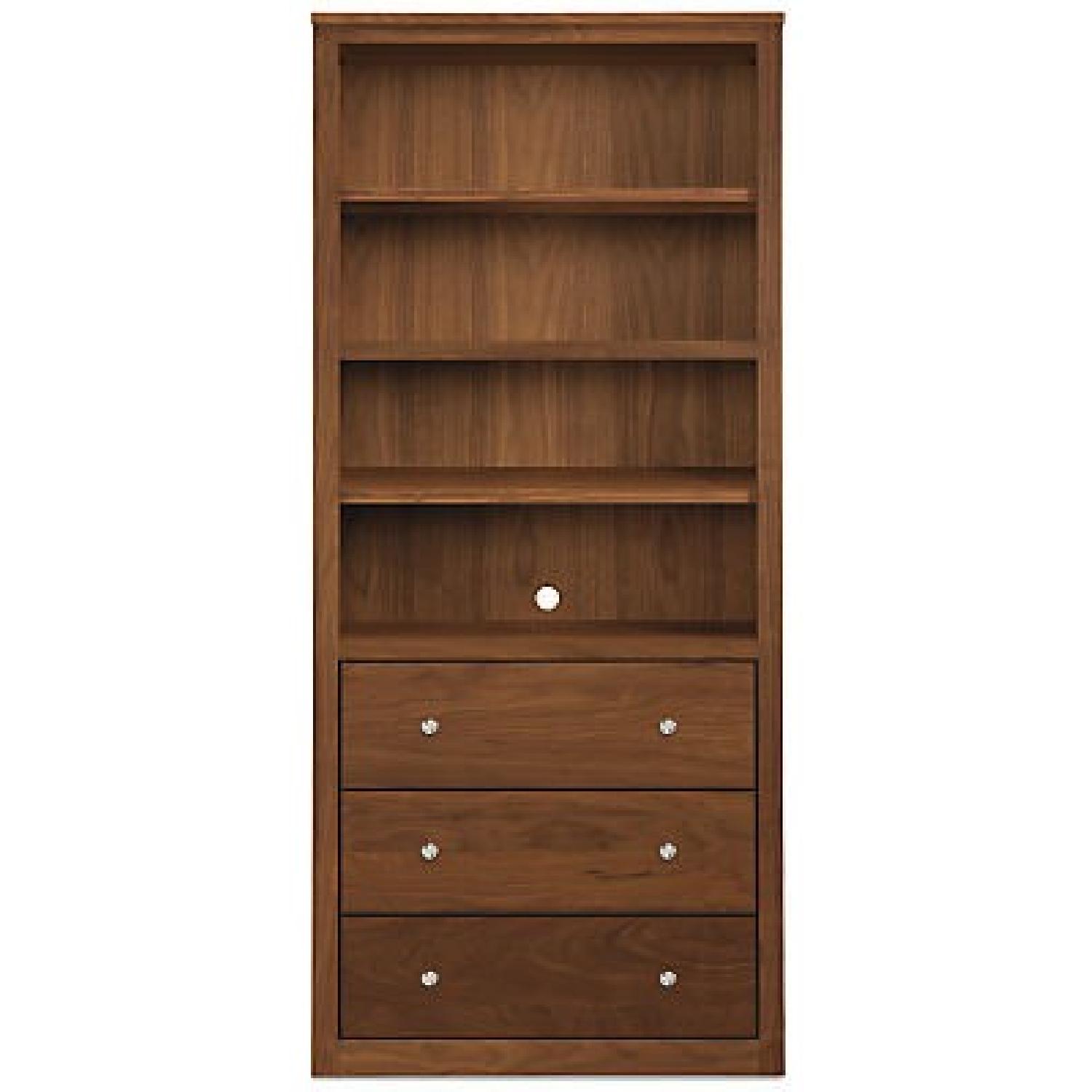 Room & Board Woodwind Walnut Bookcase w/ Drawers AptDeco