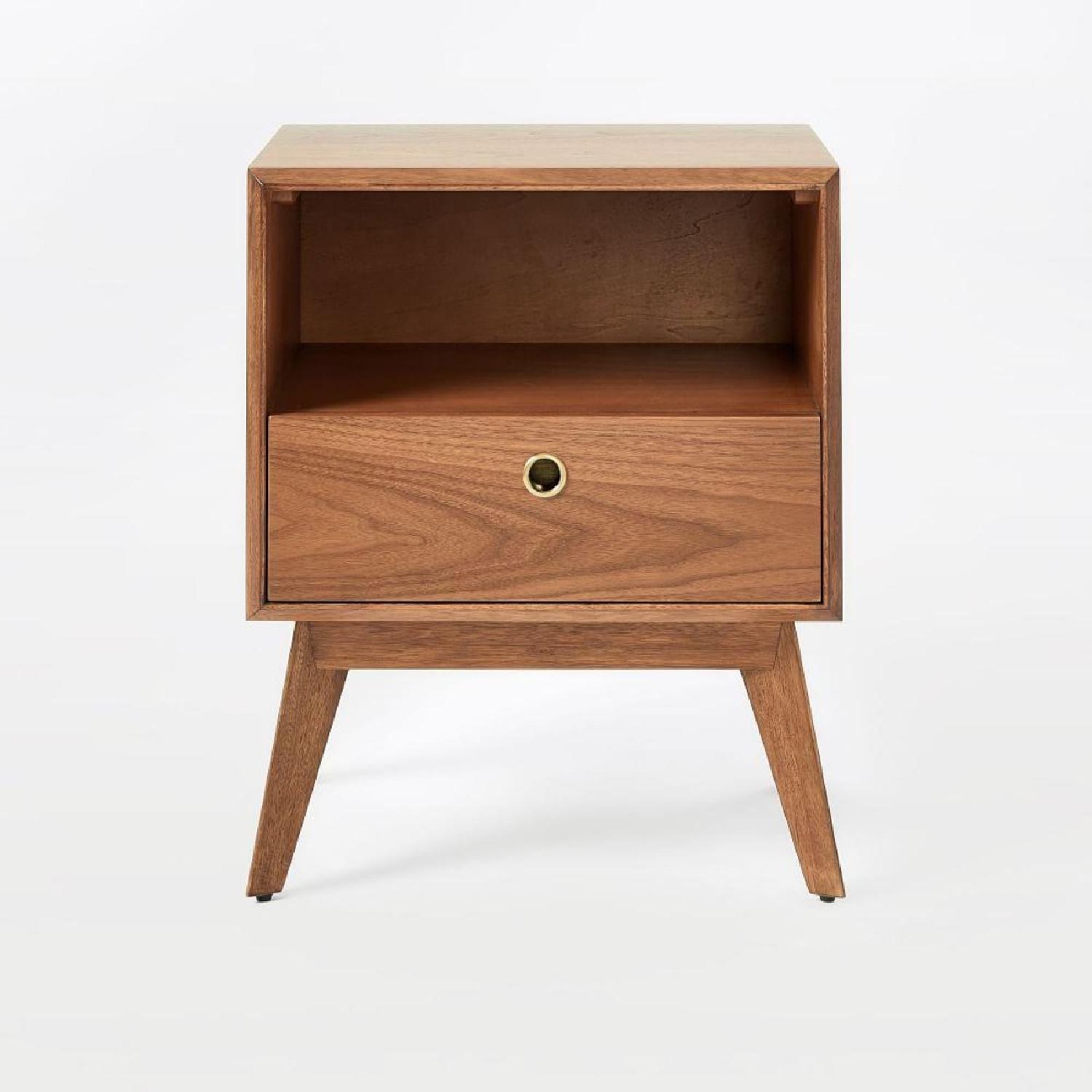 West Elm Arlo Walnut Mid-Century Storage Nightstand - image-1