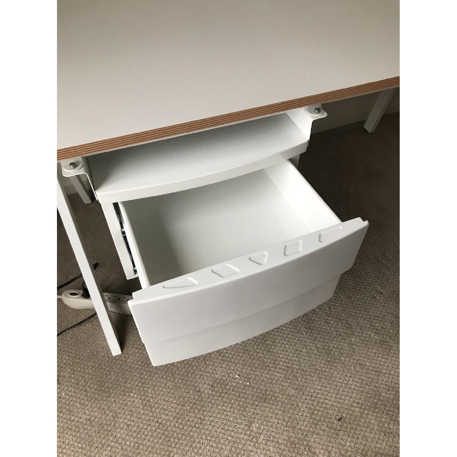 CB2 White Gloss Wood Desk - image-4
