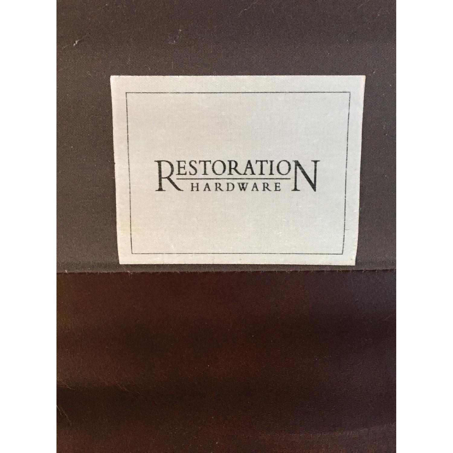 Restoration Hardware Dark Brown Leather 3 Seater Couch - image-4