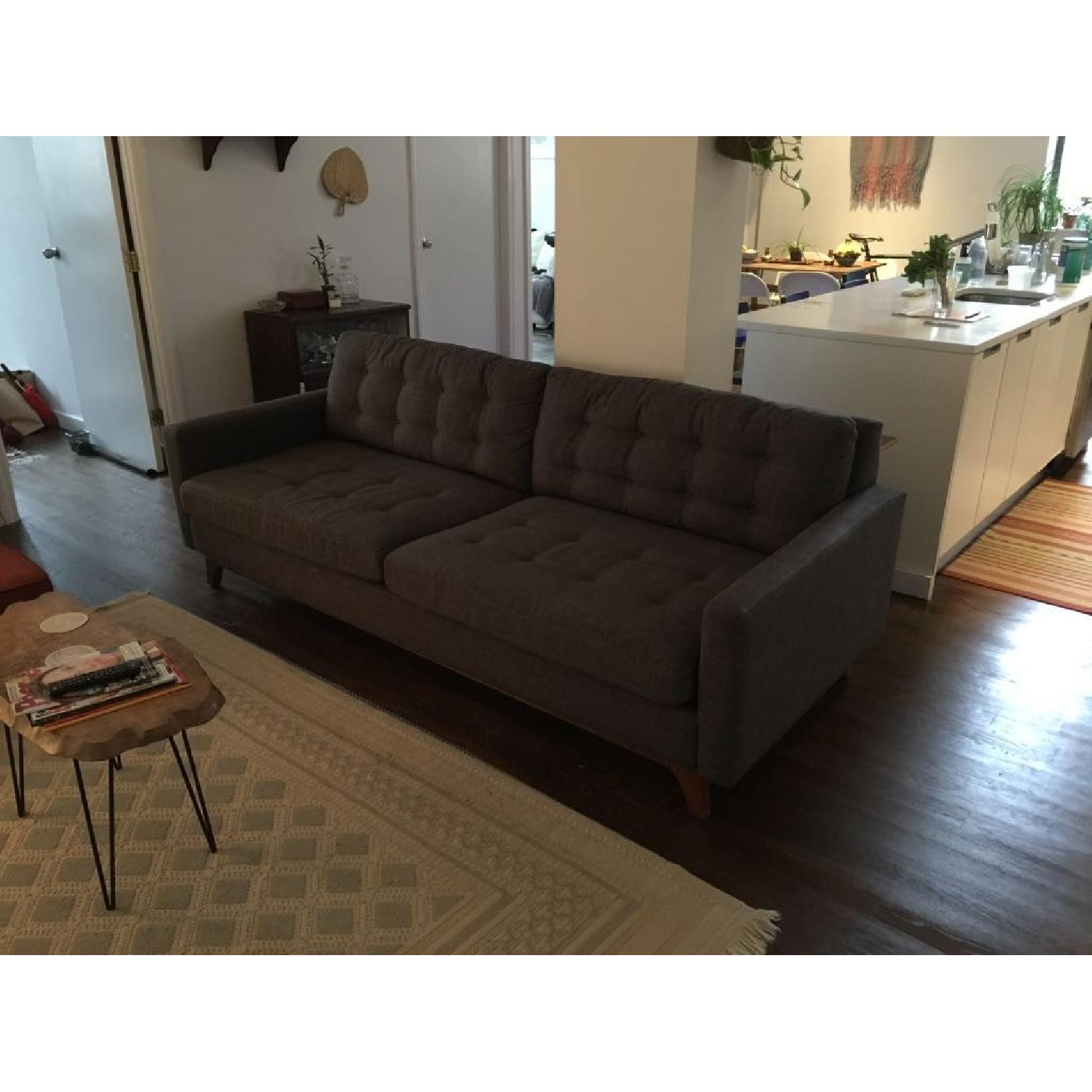Macy's Dark Grey Mid-Century Style Sofa - image-5