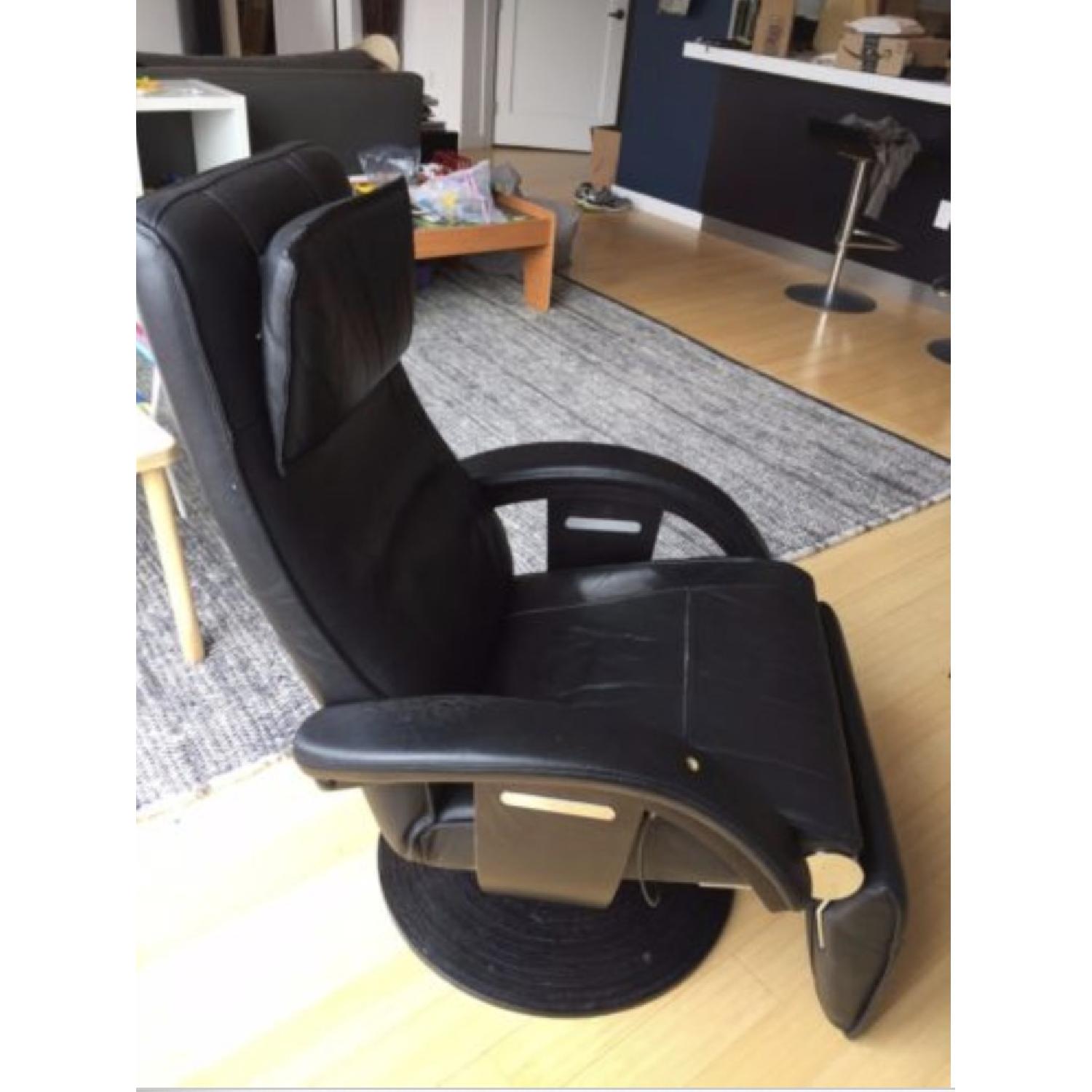 Nelo Swedish Leather Recliner Swivel Chair - image-1
