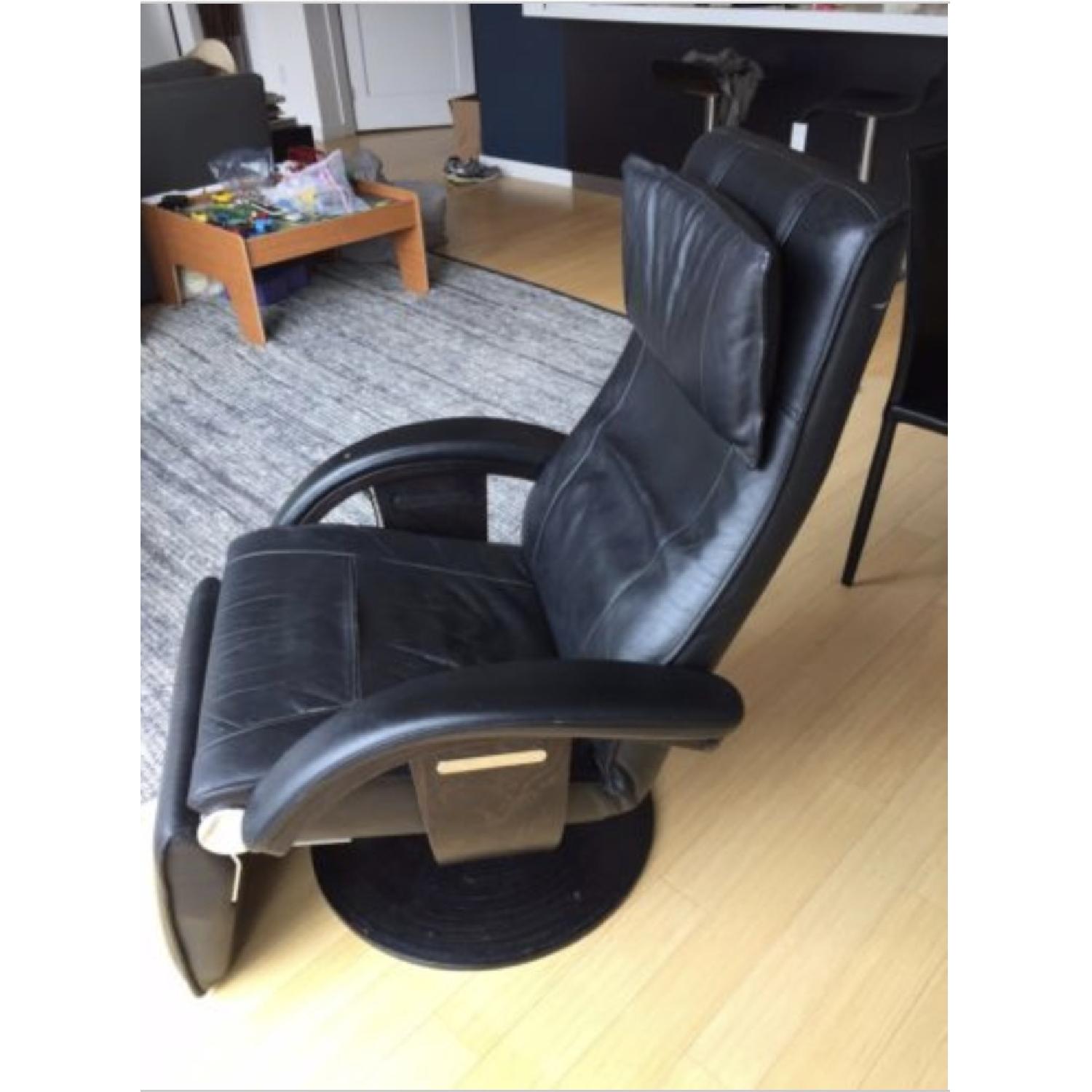 Nelo Swedish Leather Recliner Swivel Chair - image-2