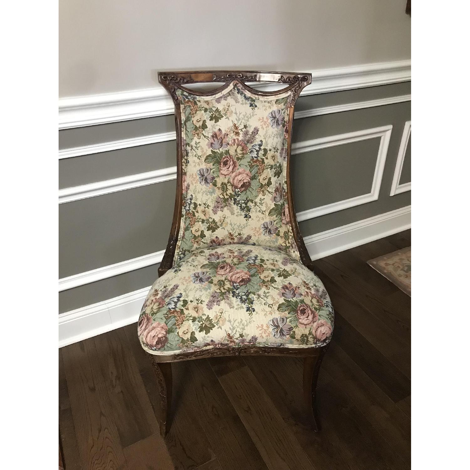 Victorian-Style Walnut Bow & Ribbon Parlor Chair - image-2