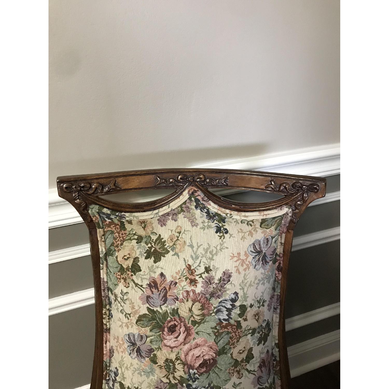 Victorian-Style Walnut Bow & Ribbon Parlor Chair - image-6